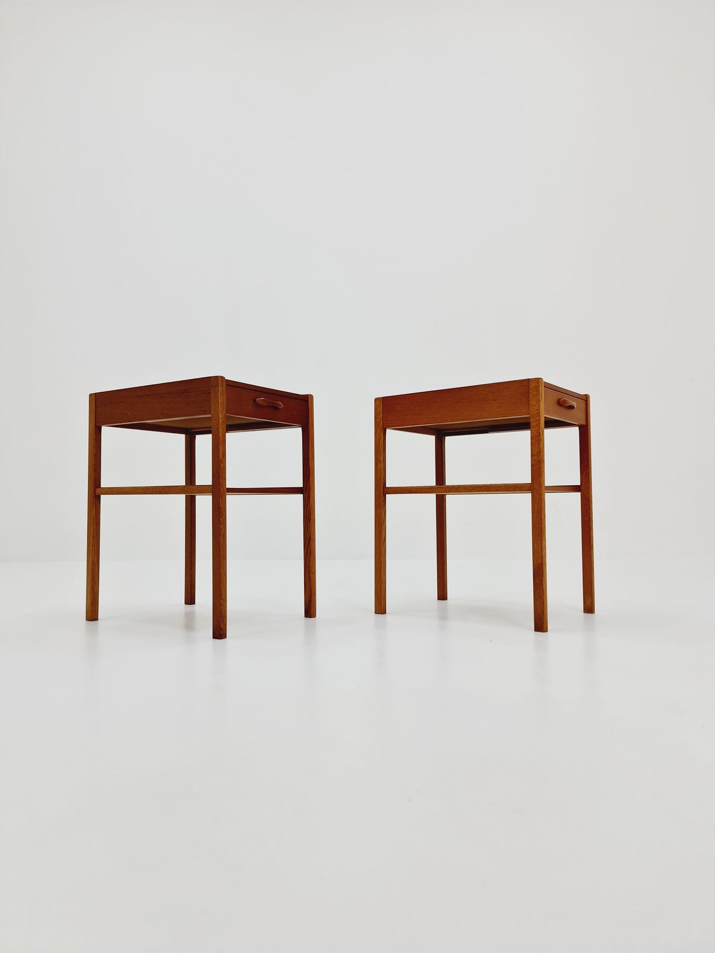 Mid century Danish teak & Oak bedside tables/ nightstands , 1960s, set of 2
