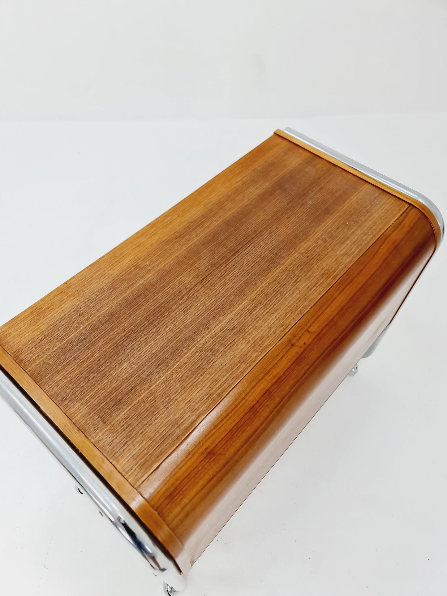 Vintage Bauhaus walnut record cabinet sideboard , 1960s