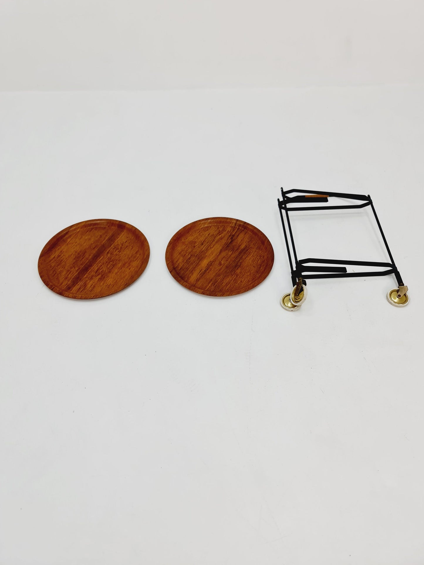 Vintage Swidish mid century Folding trolley bar cart in teak & metal,By Äry Fanerprodukter 1960s