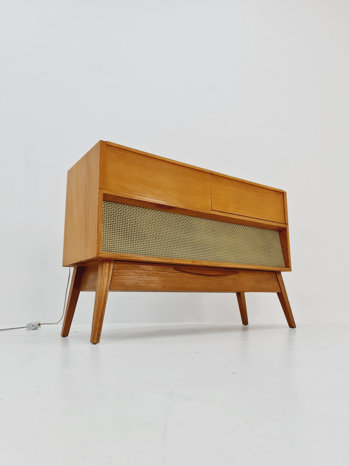 Mid Century Modern German ash record player, radio by Braun “MM 4 ”, 1960s