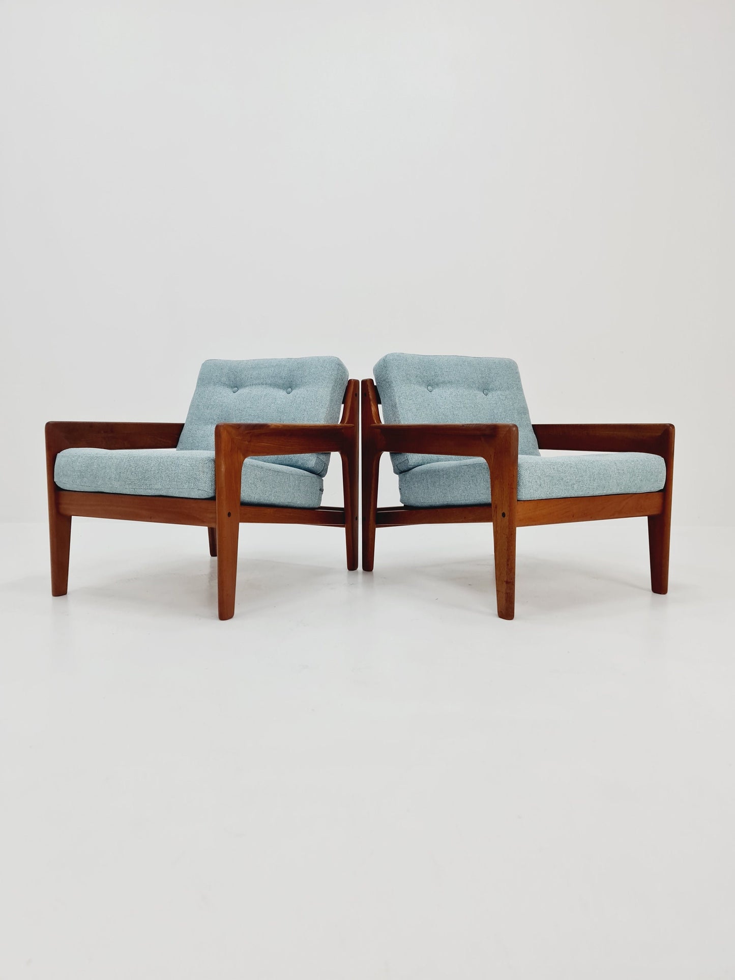 Mid century teak easy lounge chairs by Arne Wahl Iversen for Komfort , Set of 2, 1960s