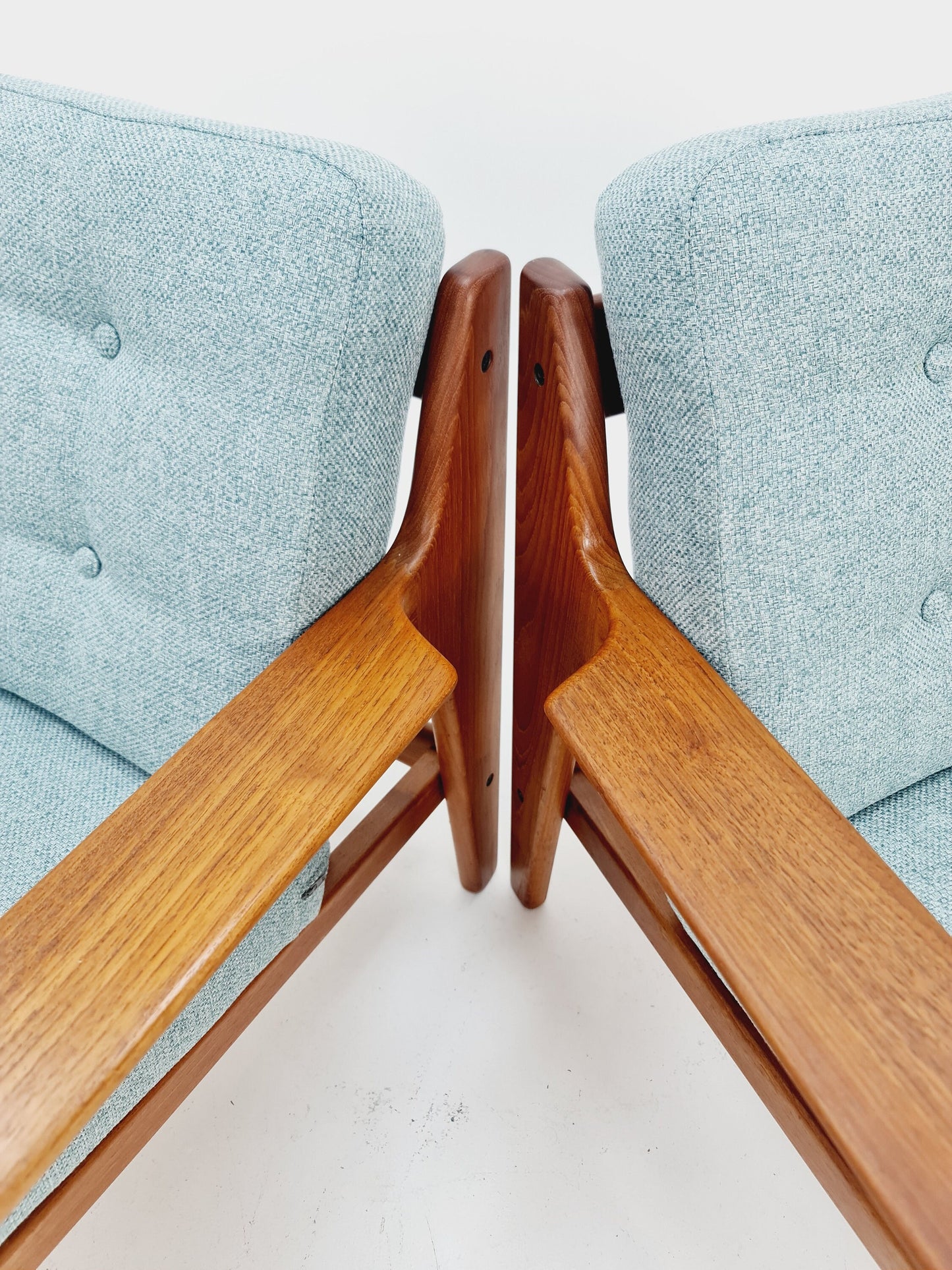 Mid century teak easy lounge chairs by Arne Wahl Iversen for Komfort , Set of 2, 1960s