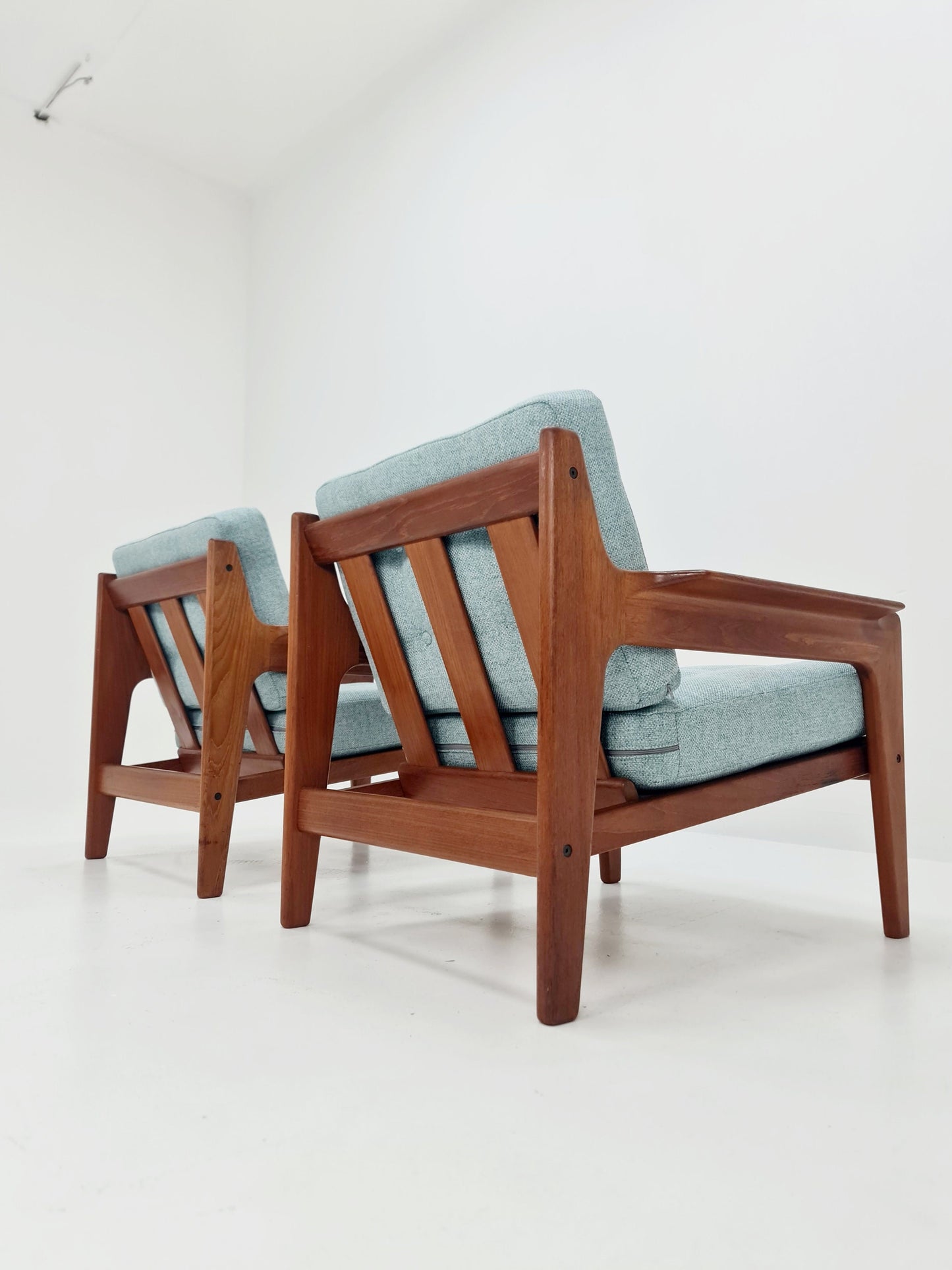 Mid century teak easy lounge chairs by Arne Wahl Iversen for Komfort , Set of 2, 1960s