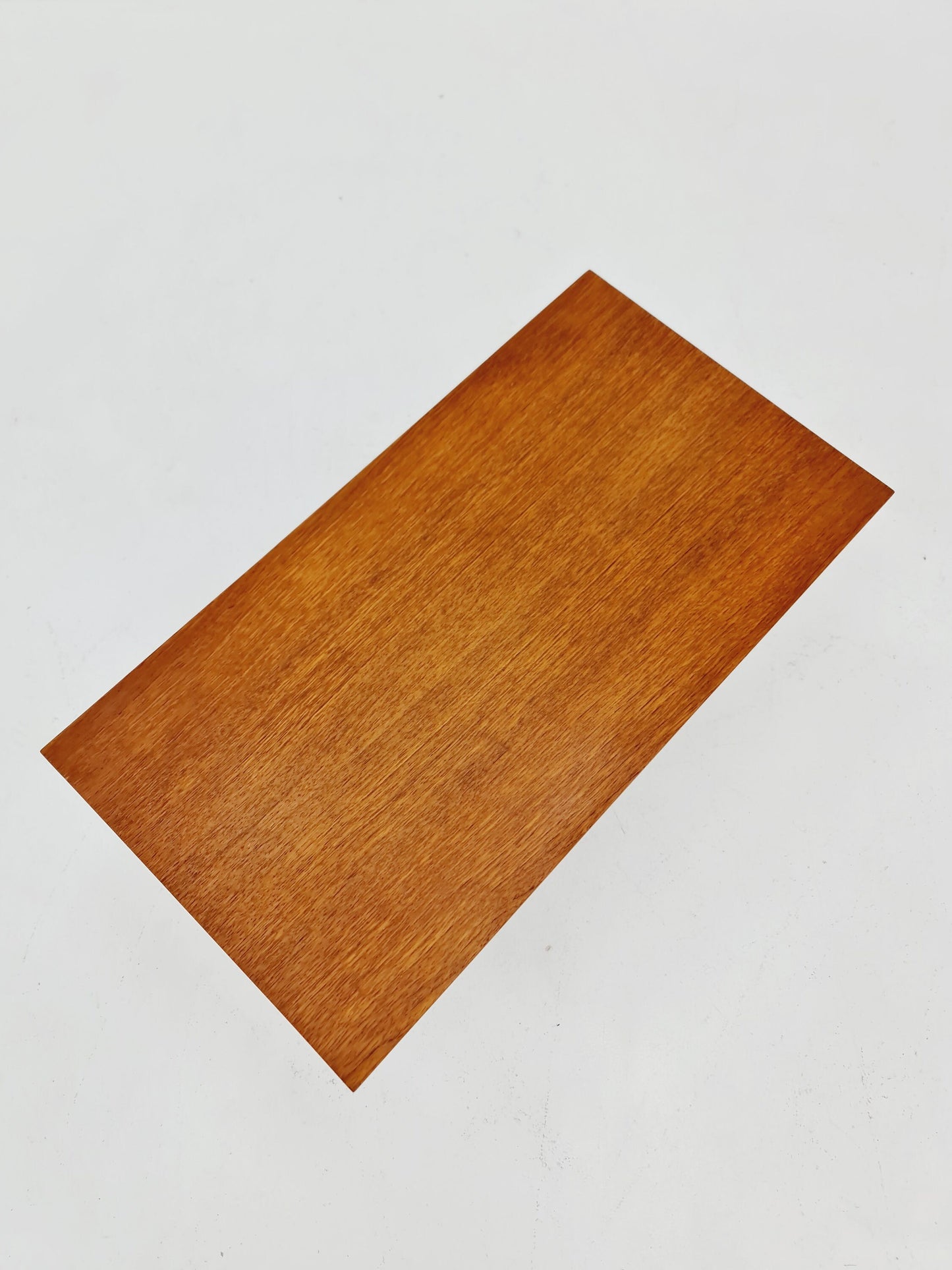 Danish Mid century teak Rattan Side table magazine rack, 1960s