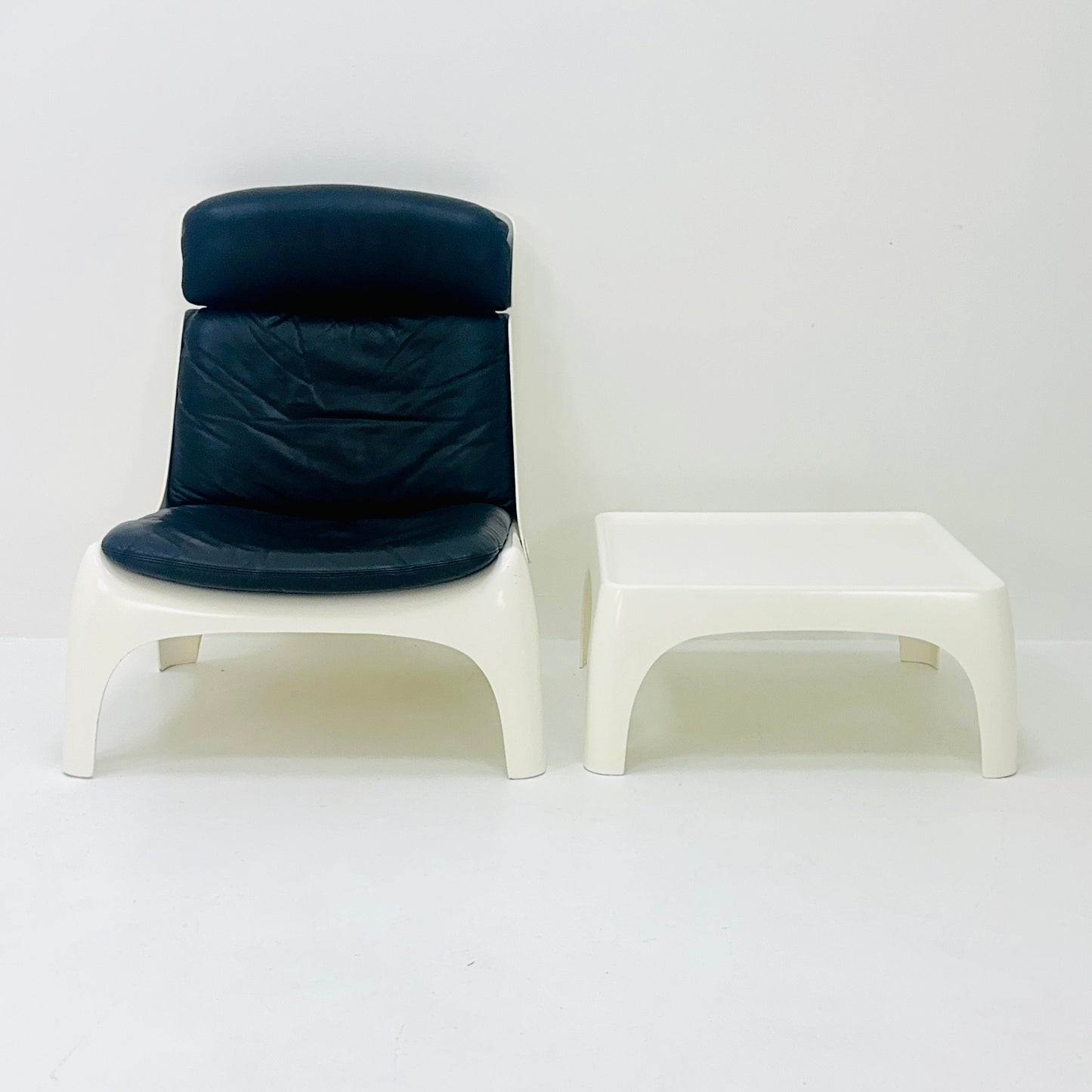 Space Age lounge chair and table set by Carl Straub, Germany 1980s
