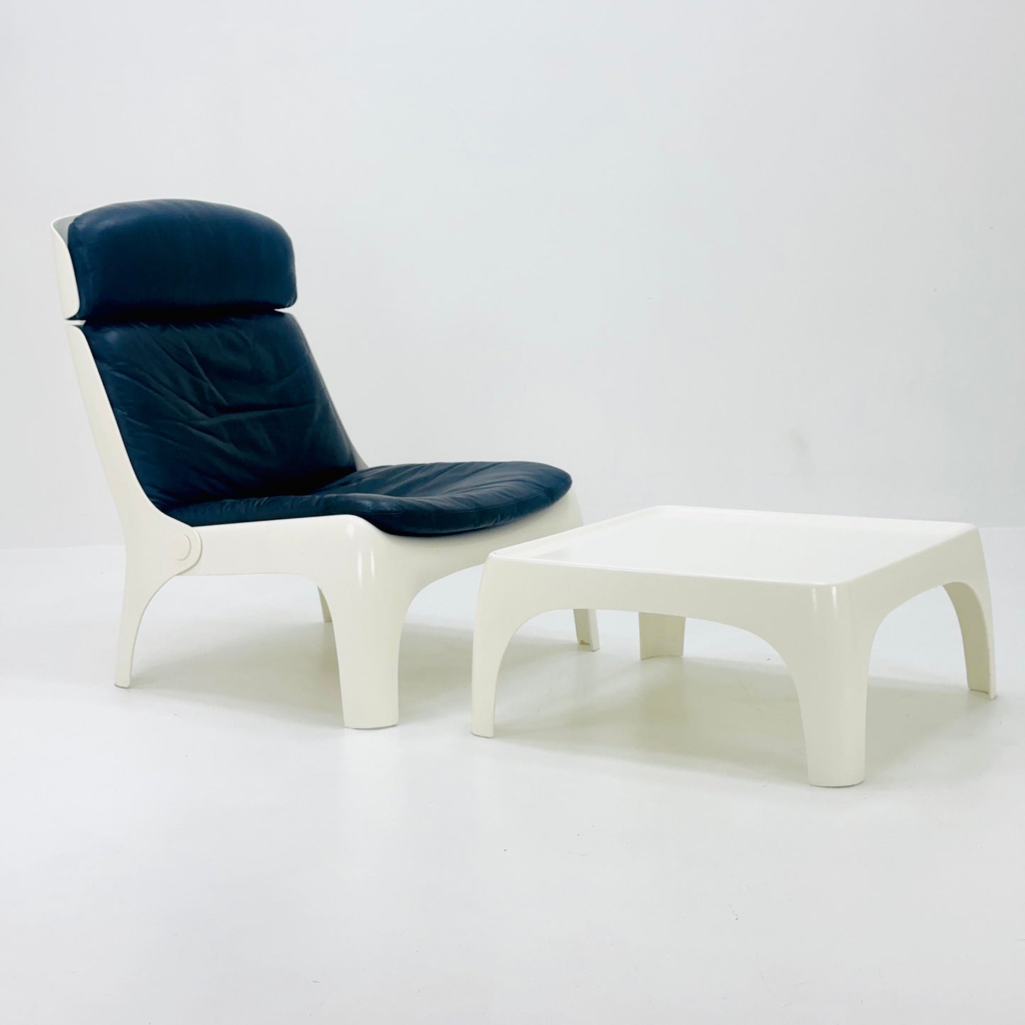 Space Age lounge chair and table set by Carl Straub, Germany 1980s