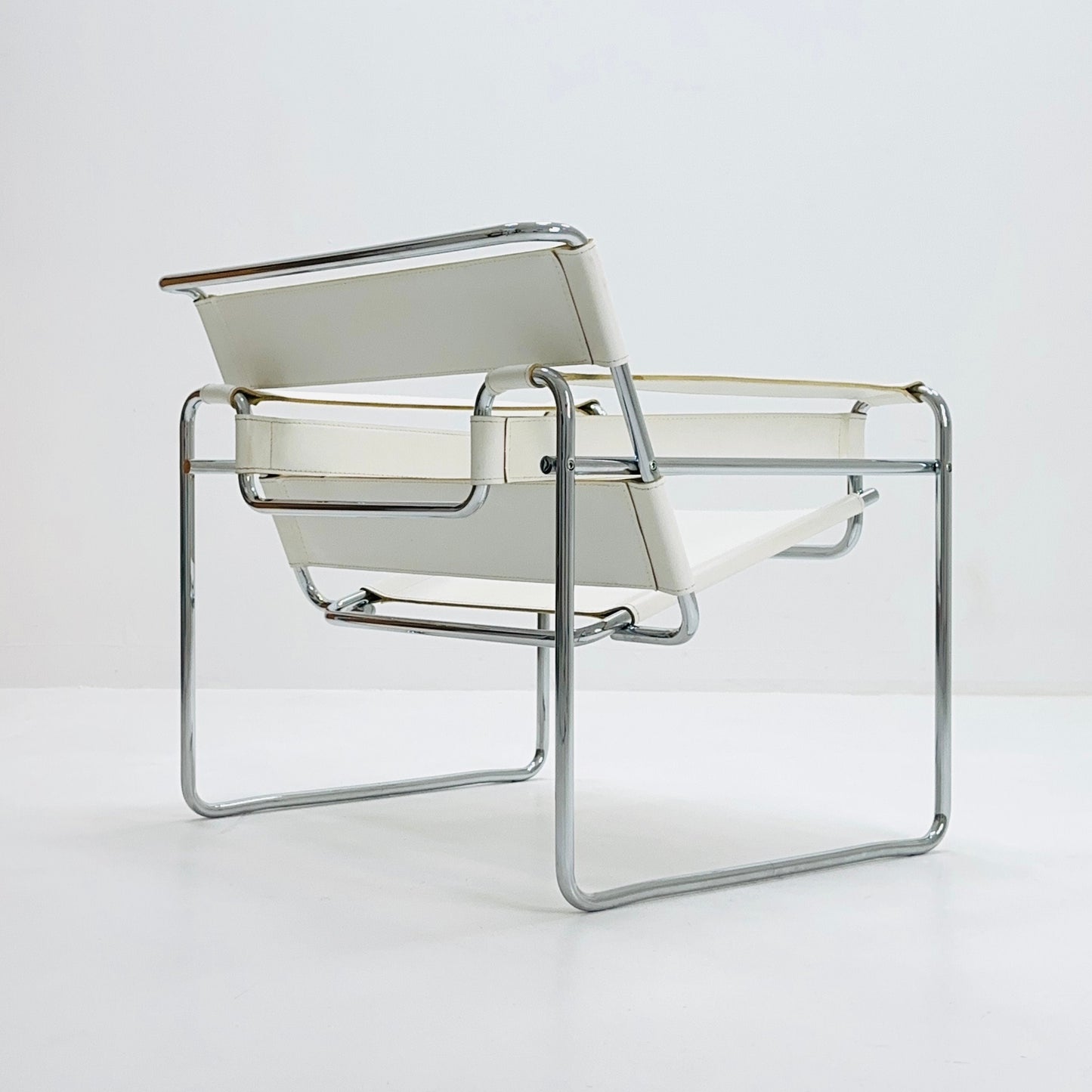 Mid century white armchair B3 WASSILY by Marcel Brauer , 1990s Italy