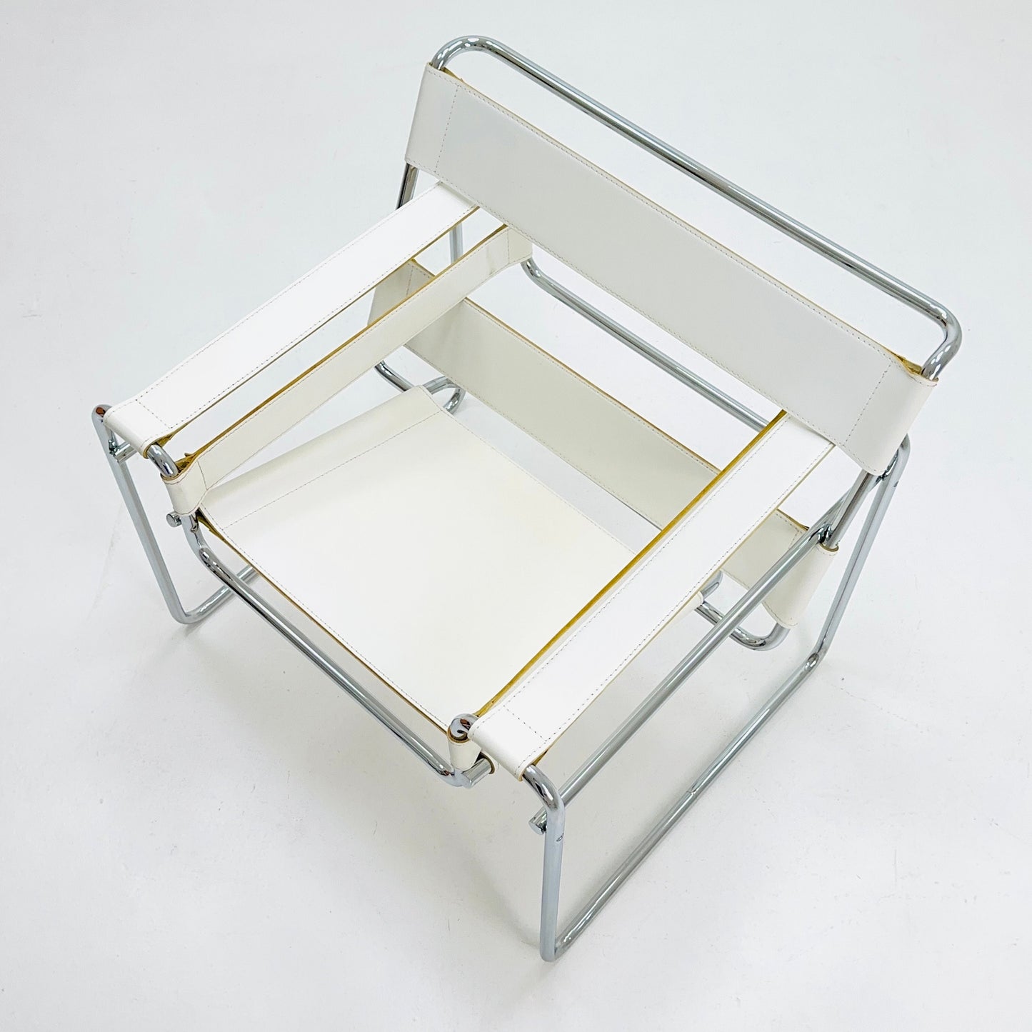 Mid century white armchair B3 WASSILY by Marcel Brauer , 1990s Italy