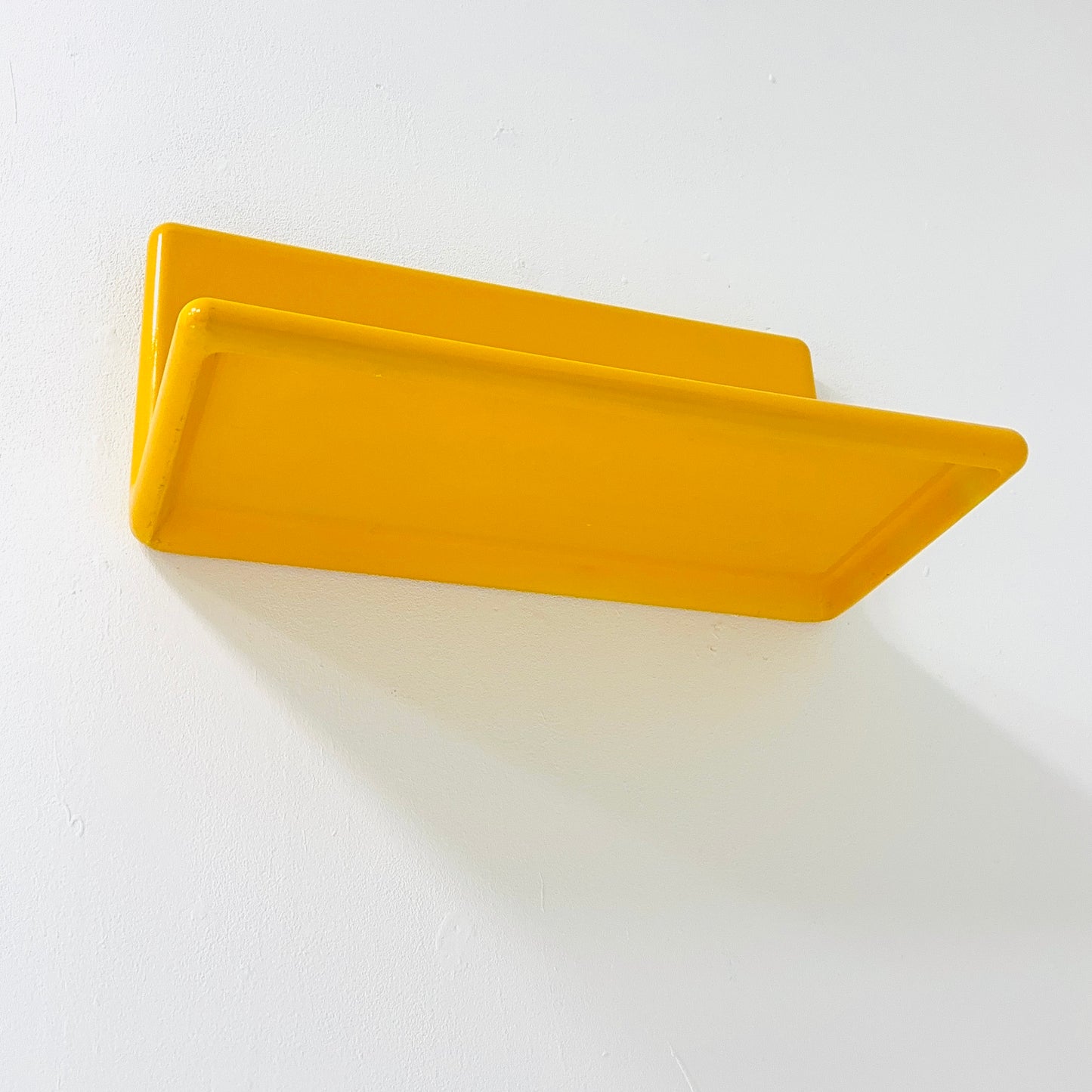 Space age retro yellow wall shelf , west Germany 1980s