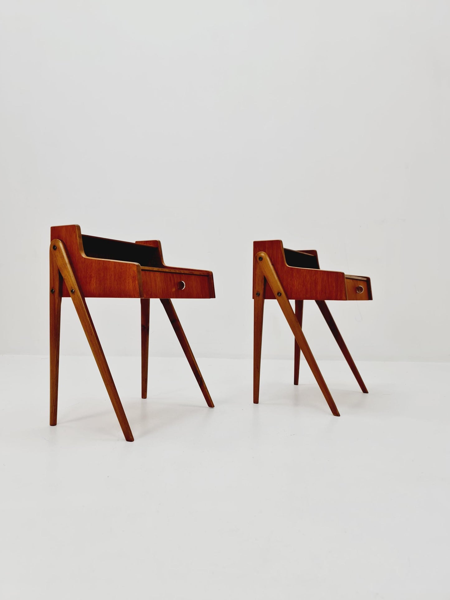 Mid century Danish teak side tables/ Bedside tables/ Nightstands, Denmark, 1960s, set of 2