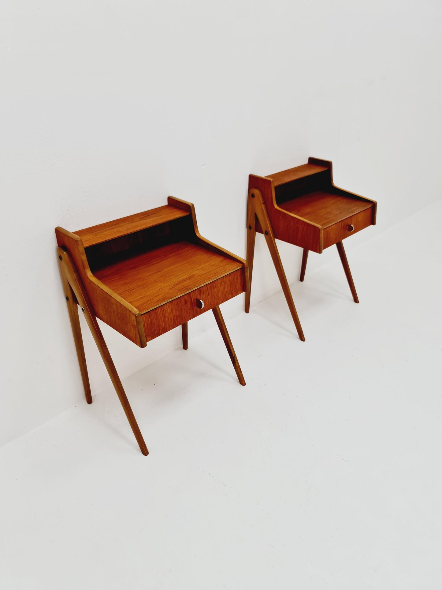 Mid century Danish teak side tables/ Bedside tables/ Nightstands, Denmark, 1960s, set of 2