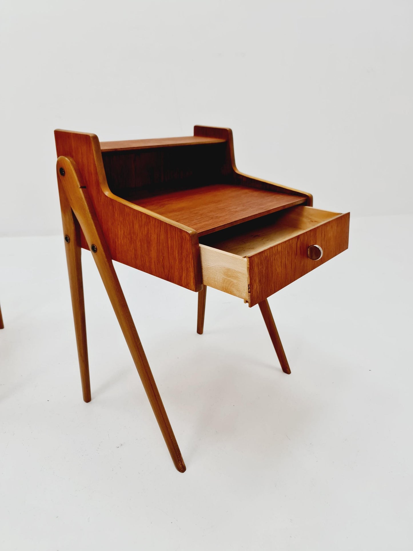 Mid century Danish teak side tables/ Bedside tables/ Nightstands, Denmark, 1960s, set of 2