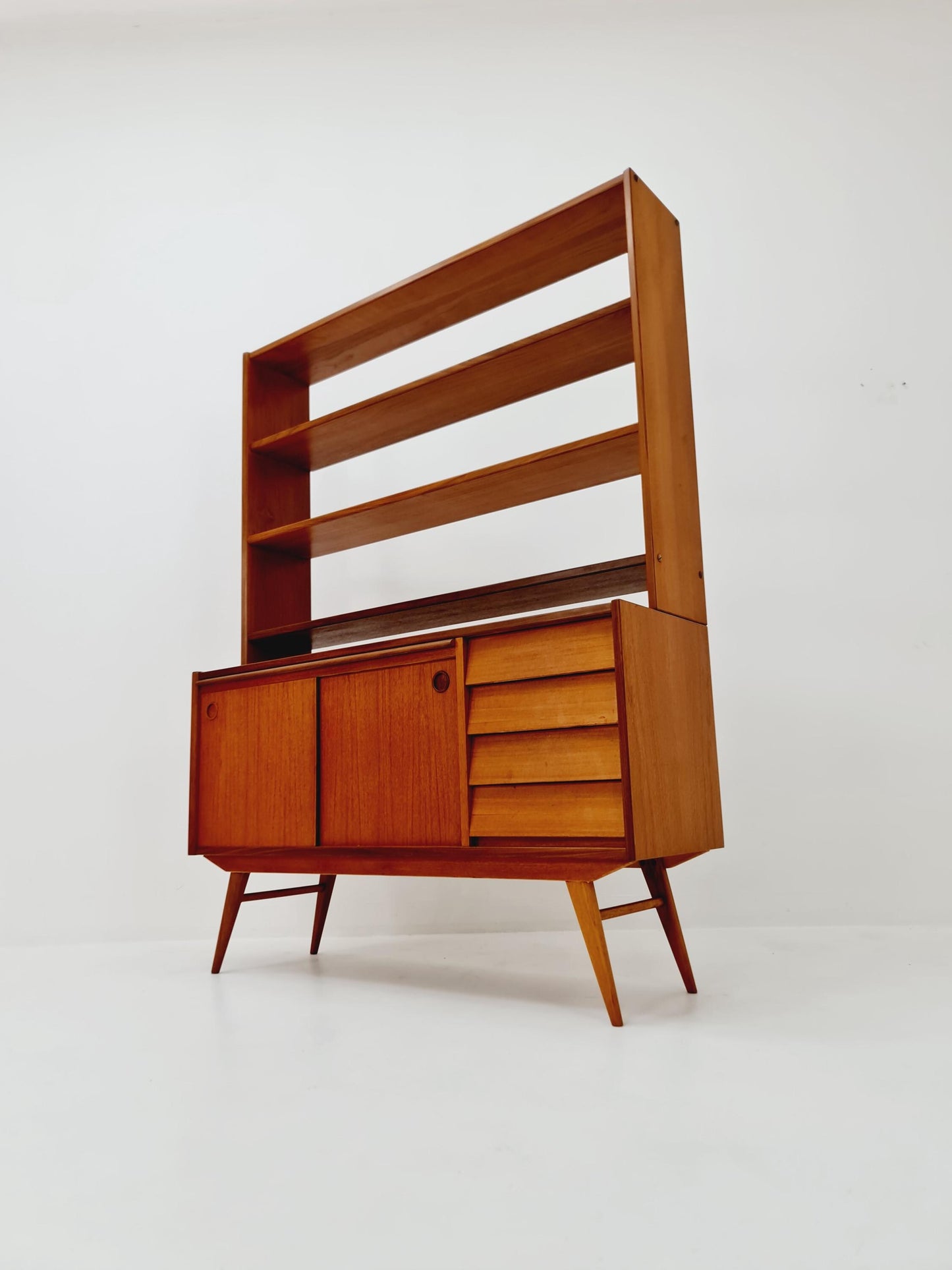 Danish freestanding vintage bookshelf system/ book case teak by Bengt Ruda, 1960s