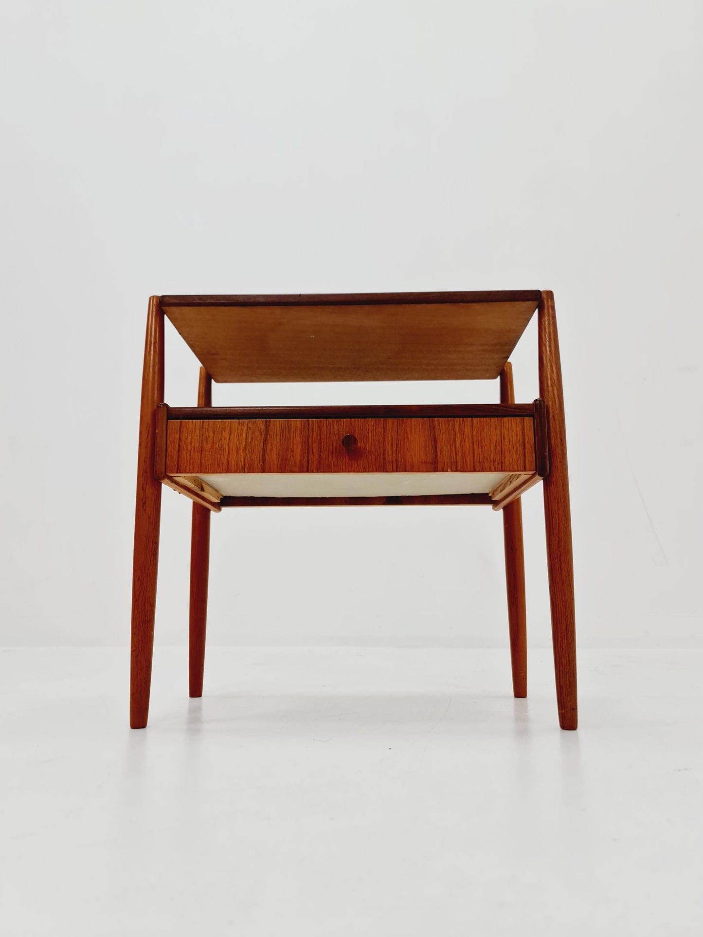 Danish Midcentury teak & brass side tables/ Bedside tables, 1960s