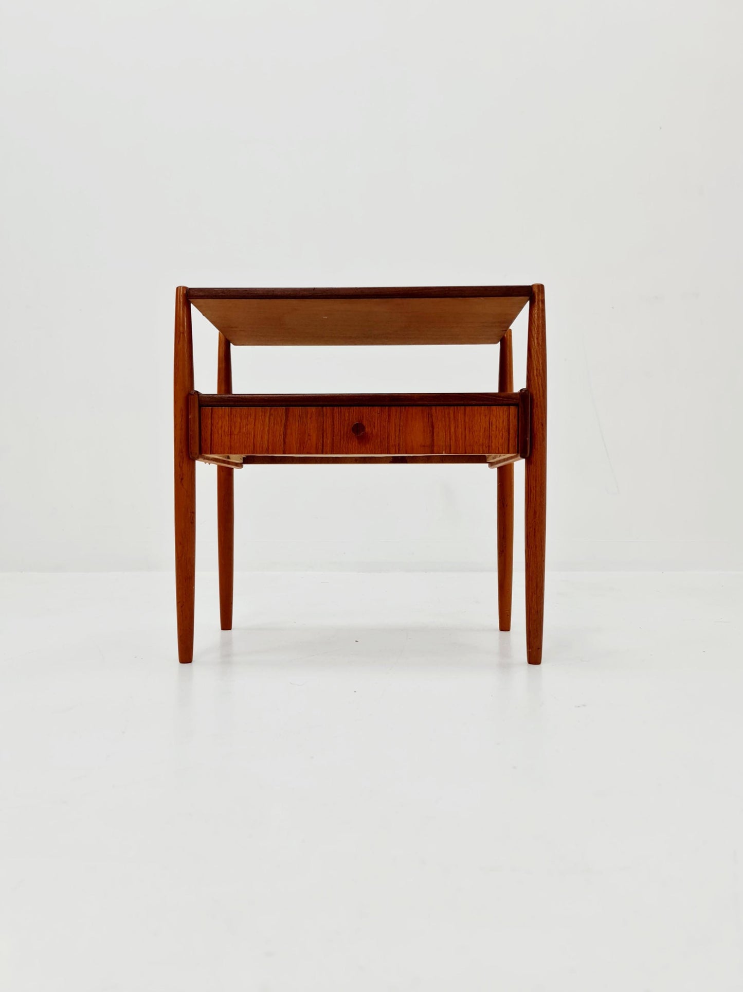 Danish Midcentury teak & brass side tables/ Bedside tables, 1960s