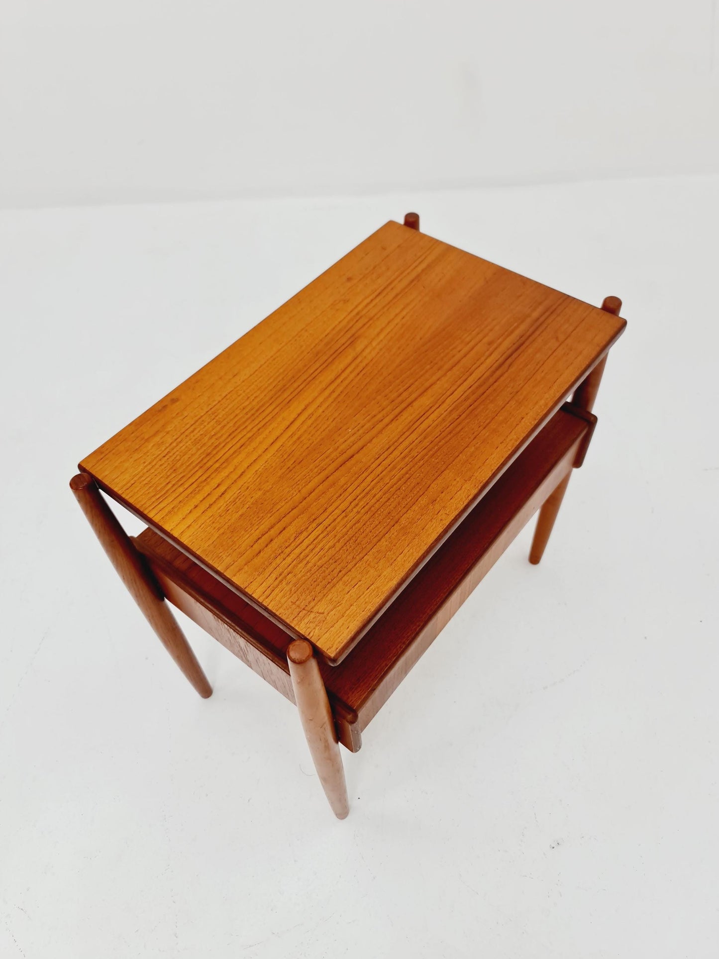 Danish Midcentury teak & brass side tables/ Bedside tables, 1960s
