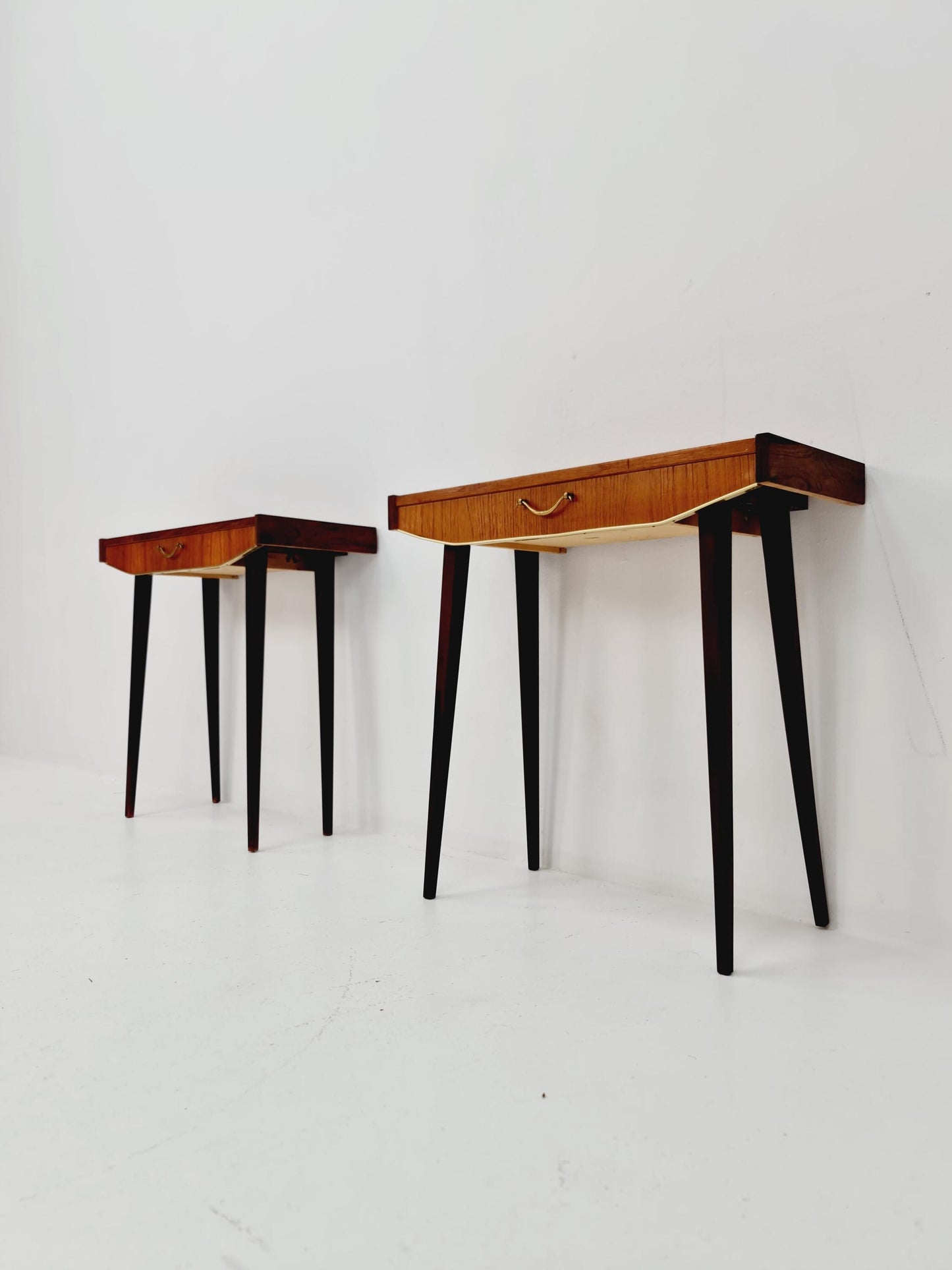 Mid century Danish teak side tables/ Bedside tables/ Nightstands, Denmark, 1960s, set of 2