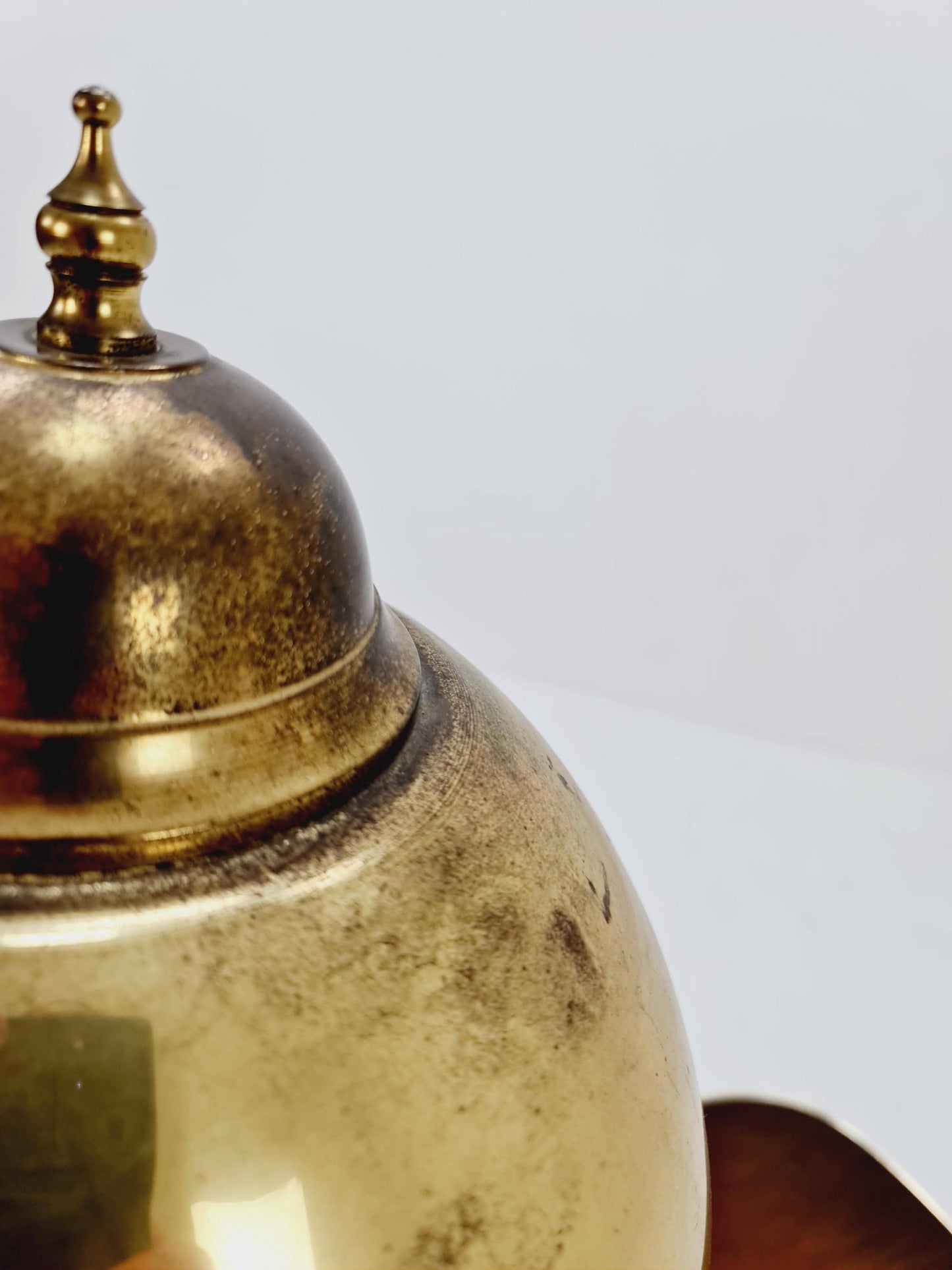 Rare Midcentury German tripod floor lamp , sidetabale Brass , 1950s