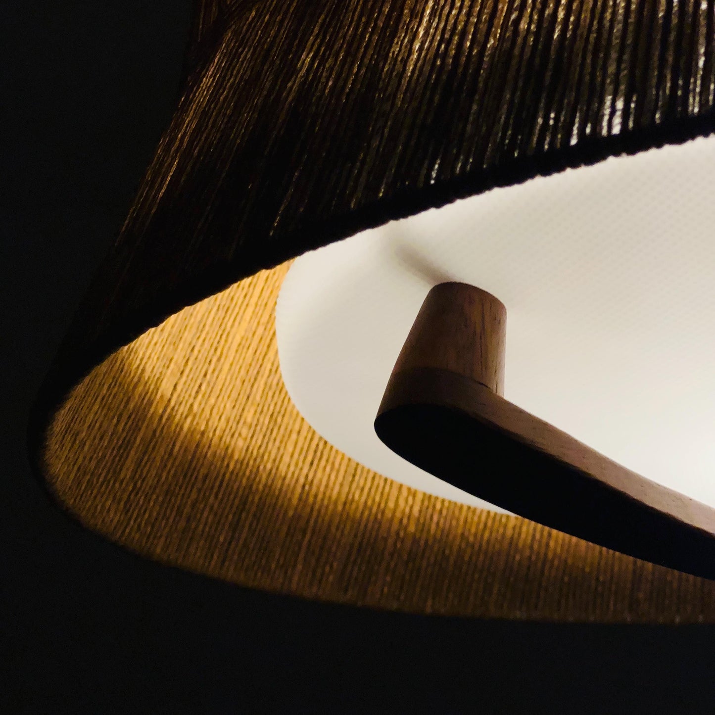 Mid century Pendant lamp sisal by Temde 1960s Germany