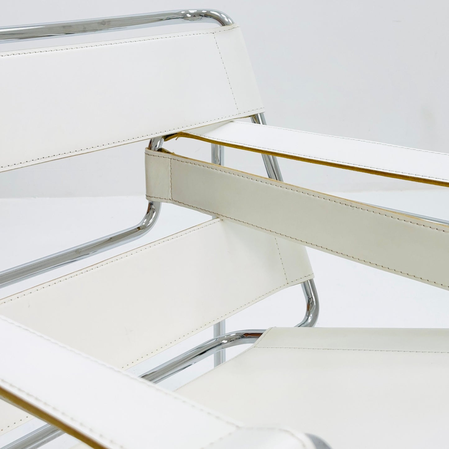 Mid century white armchair B3 WASSILY by Marcel Brauer , 1990s Italy
