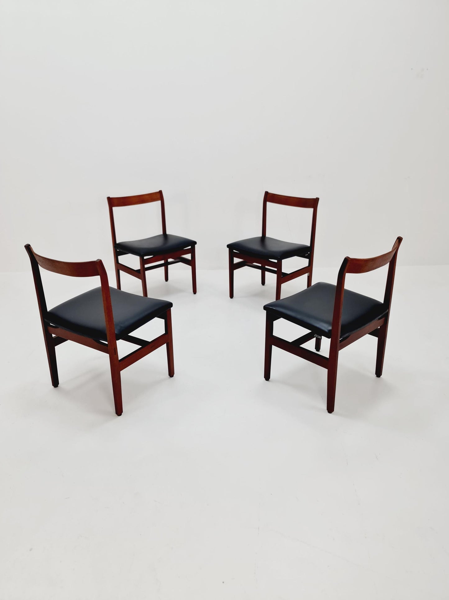 Vintage Danish solid teak dining Chairs 1960s, Set of 4