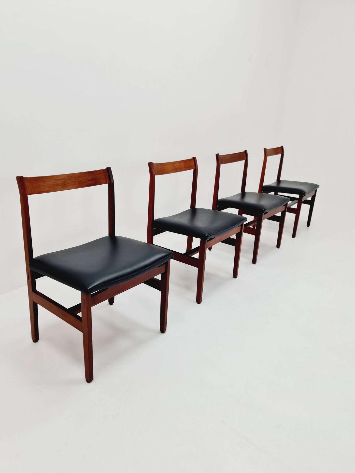 Vintage Danish solid teak dining Chairs 1960s, Set of 4