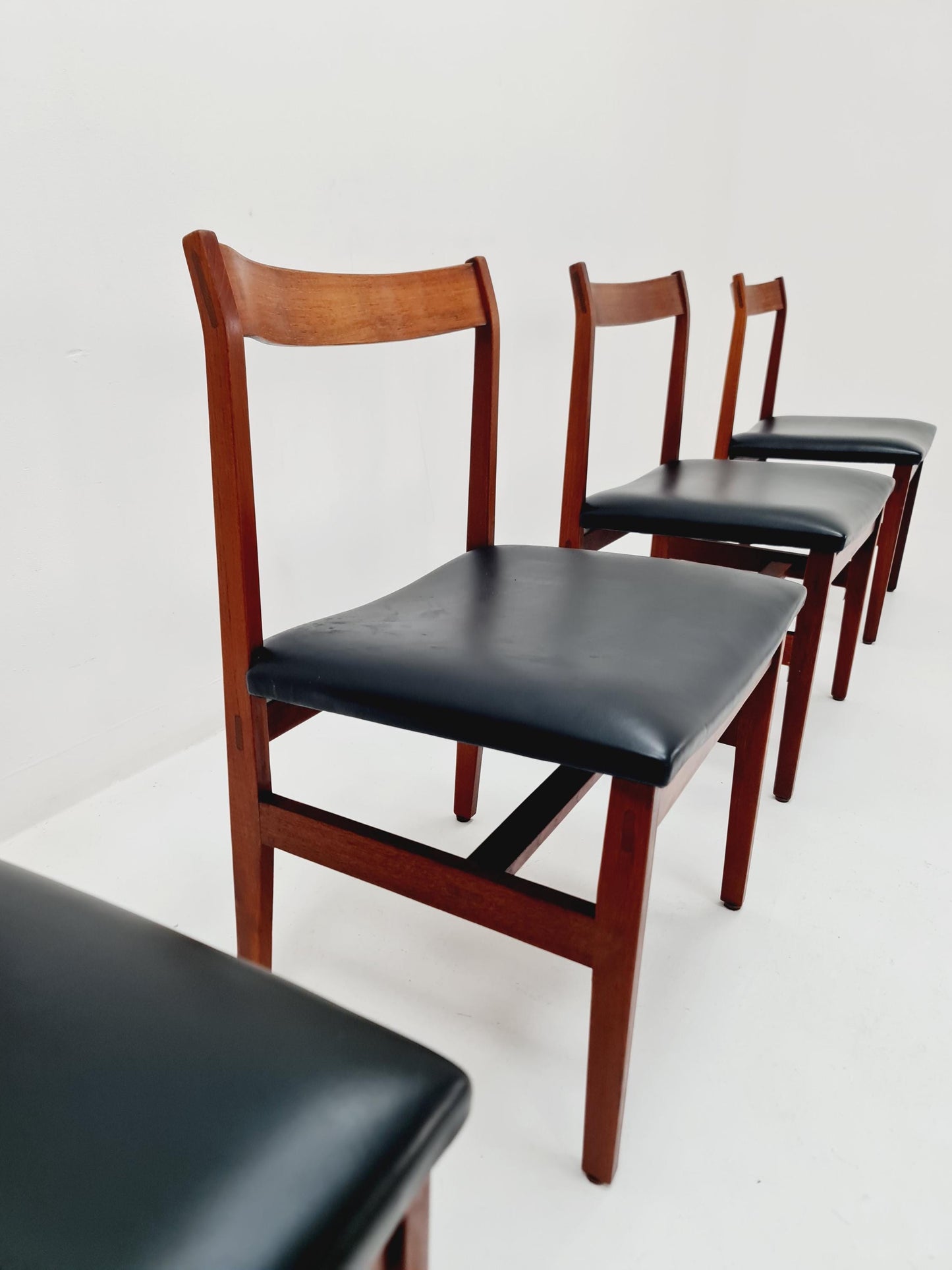 Vintage Danish solid teak dining Chairs 1960s, Set of 4