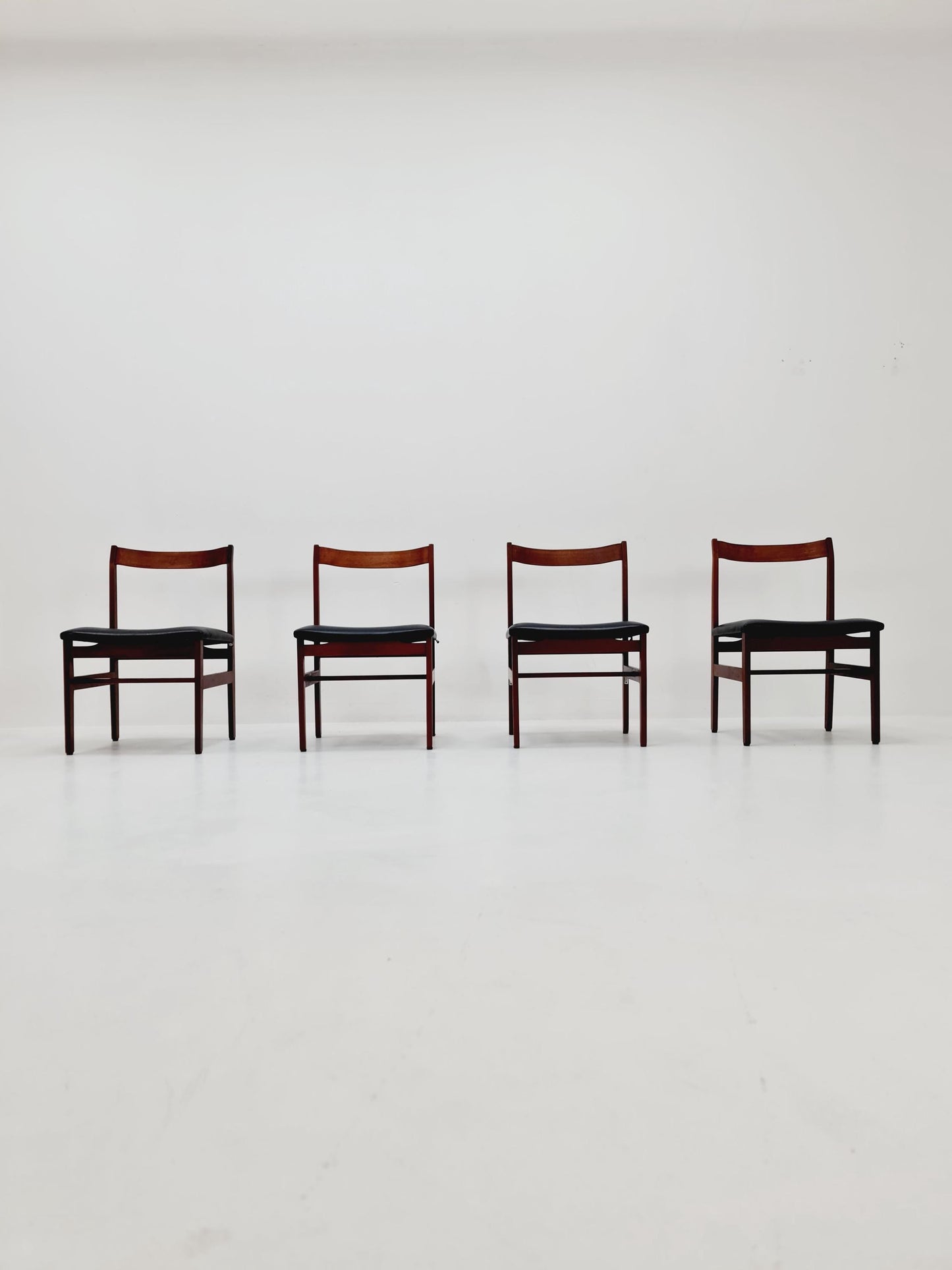 Vintage Danish solid teak dining Chairs 1960s, Set of 4