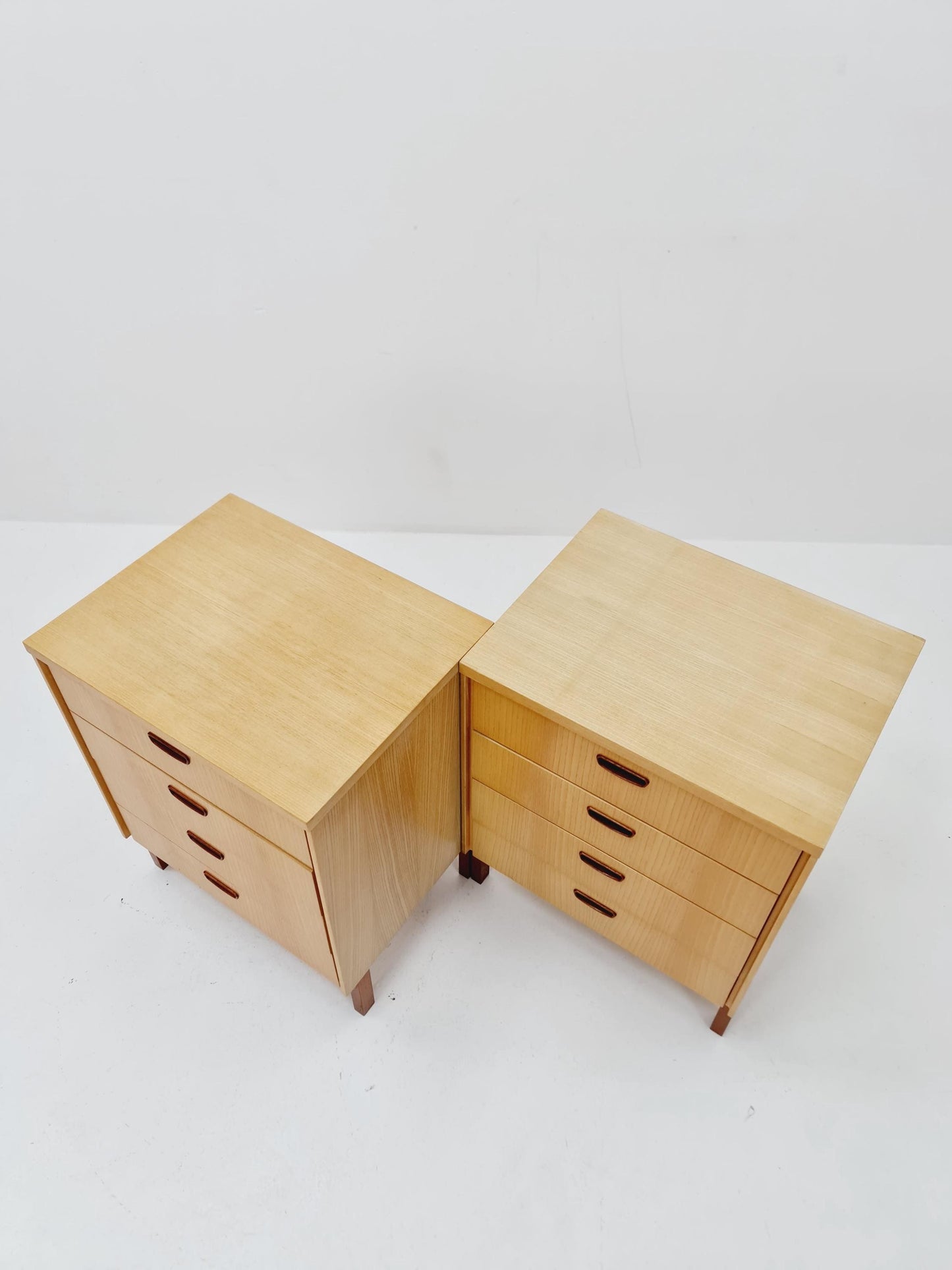German Mid century Ash and Teak nightstands/ bedside tables BY WK Möbel , 1960s