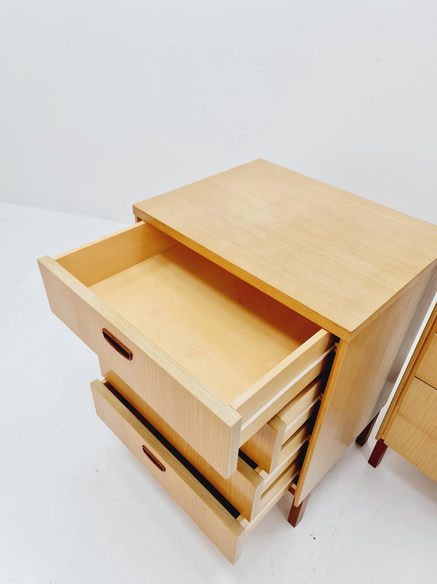 German Mid century Ash and Teak nightstands/ bedside tables BY WK Möbel , 1960s