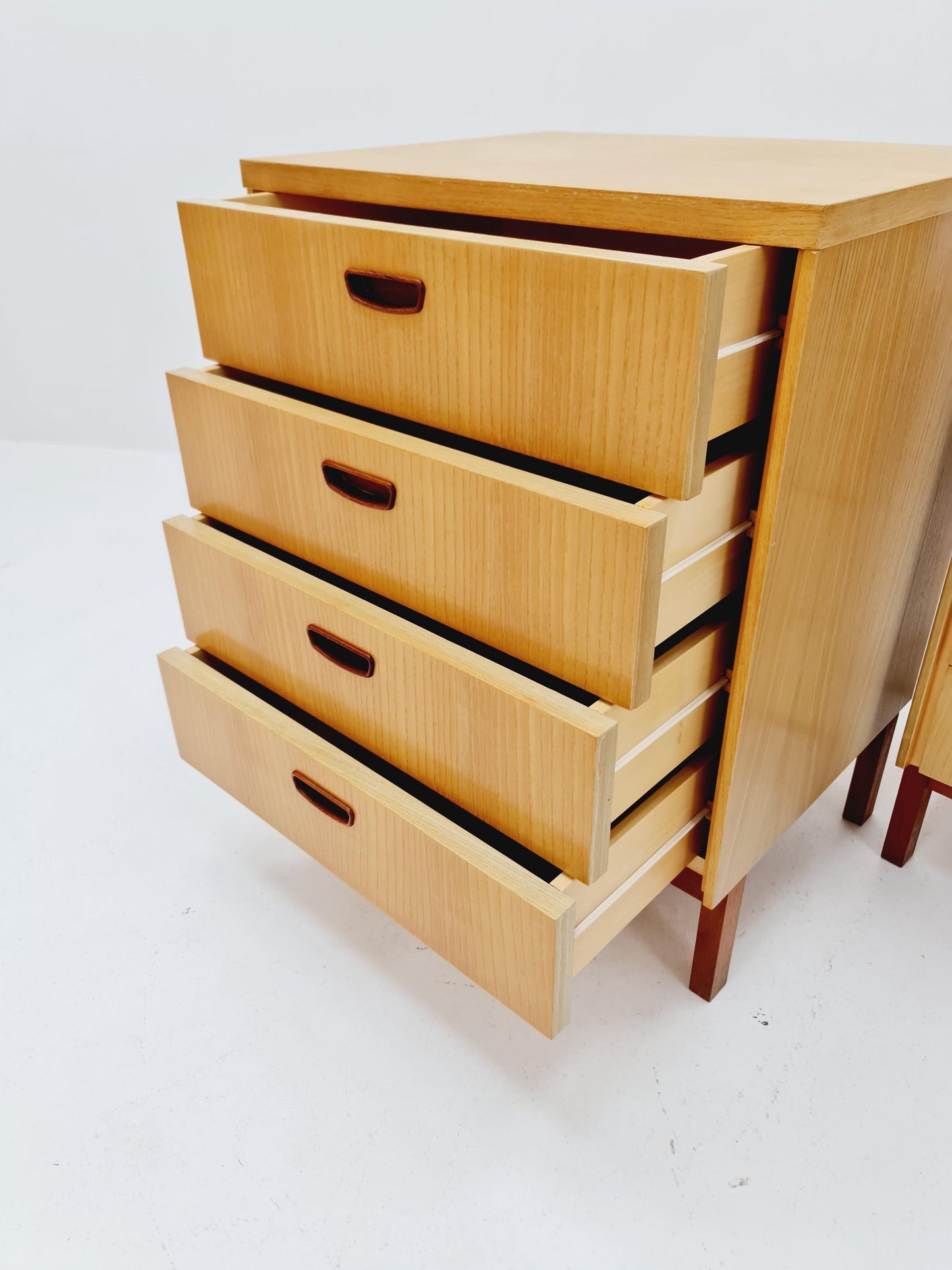 German Mid century Ash and Teak nightstands/ bedside tables BY WK Möbel , 1960s
