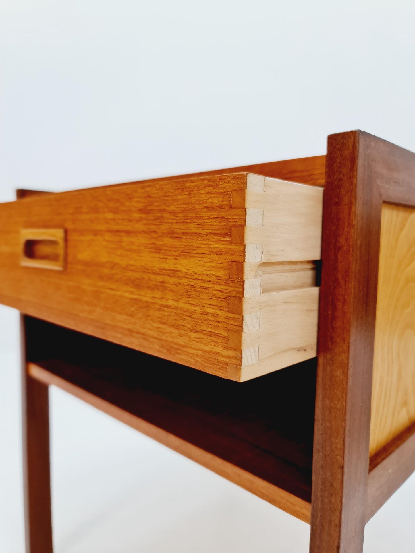 Mid century Danish teak & beech bedside tables/ nightstands by Bengt Ruda, set of 2