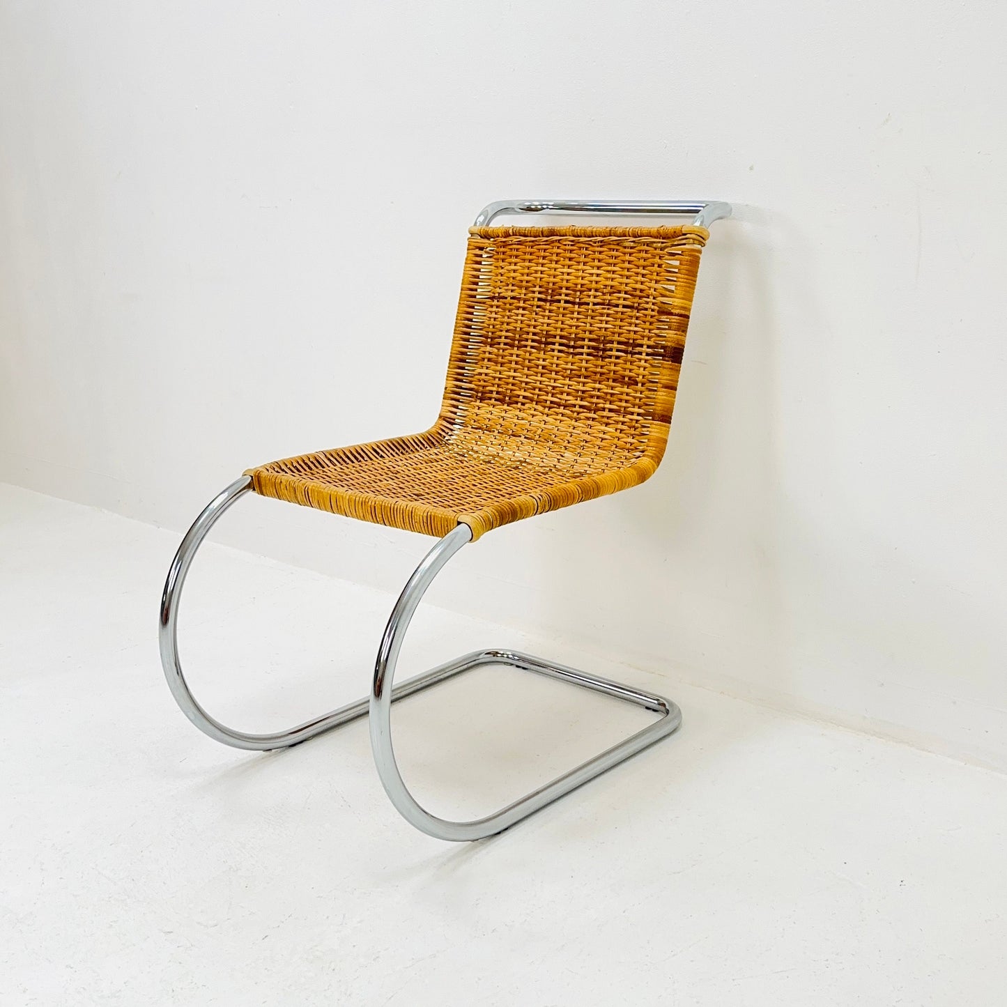 Mid century Bauhaus B42/MR10 Rattan Easy chair by Mies Van Der Rohe for Tecta, 1980