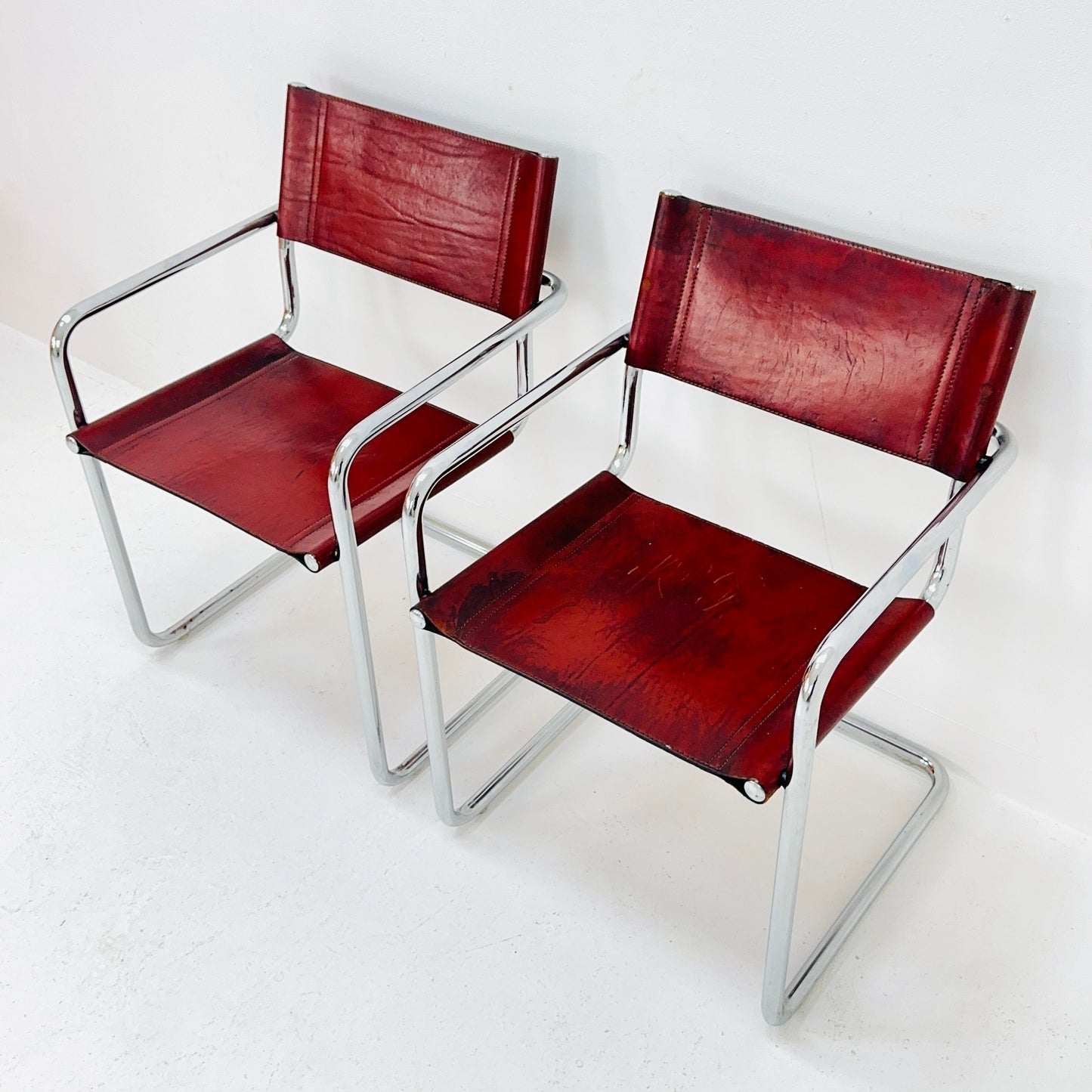 set of 2 Mid century Model MG5 Centro Studi desk chair by Mart Stam & Marcel Breuer for Matteo Grassi, 1970s