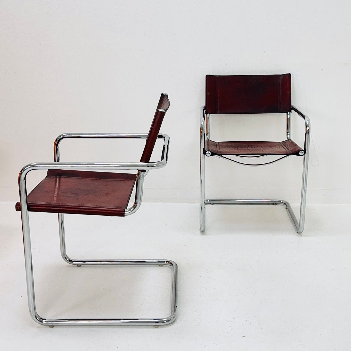 Set of 4 Bauhaus Mid century Model MG5 Centro Studi desk chair by Mart Stam & Marcel Breuer for Matteo Grassi, 1970s