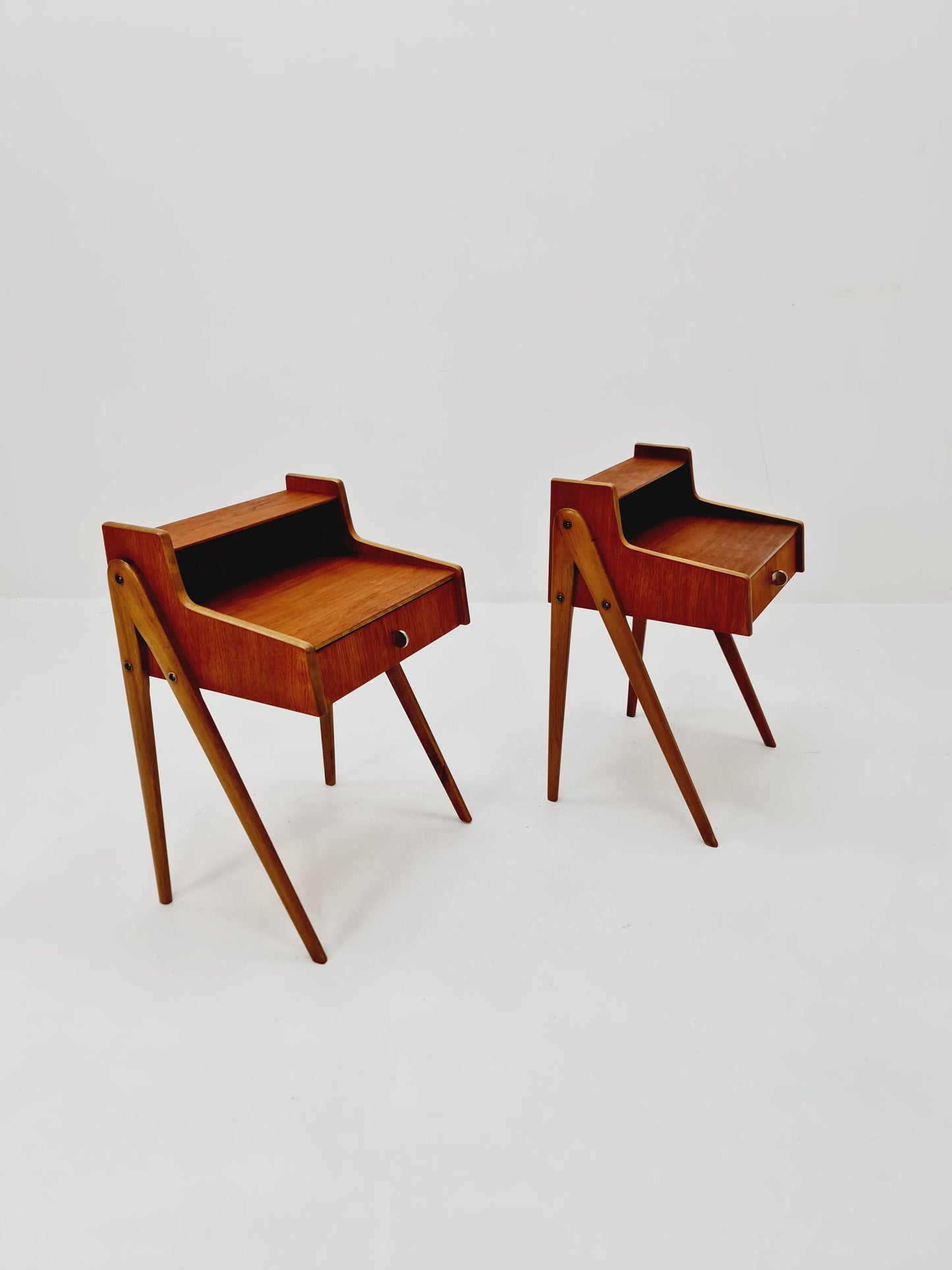 Mid century Danish teak side tables/ Bedside tables/ Nightstands, Denmark, 1960s, set of 2
