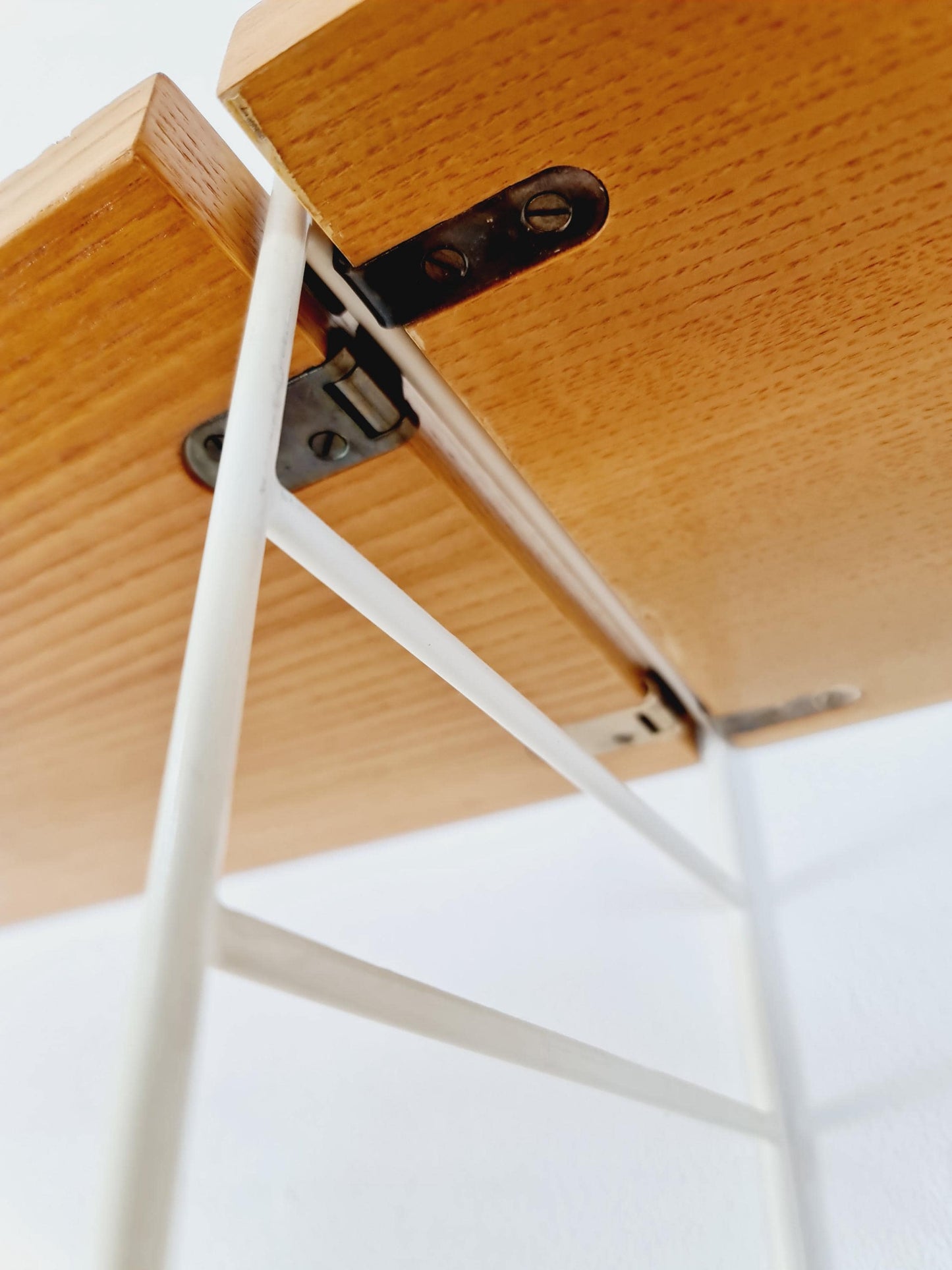 Original MCM Ash shelving system - consists of Black lacquered metal ladders, from string Stockholm 1960s