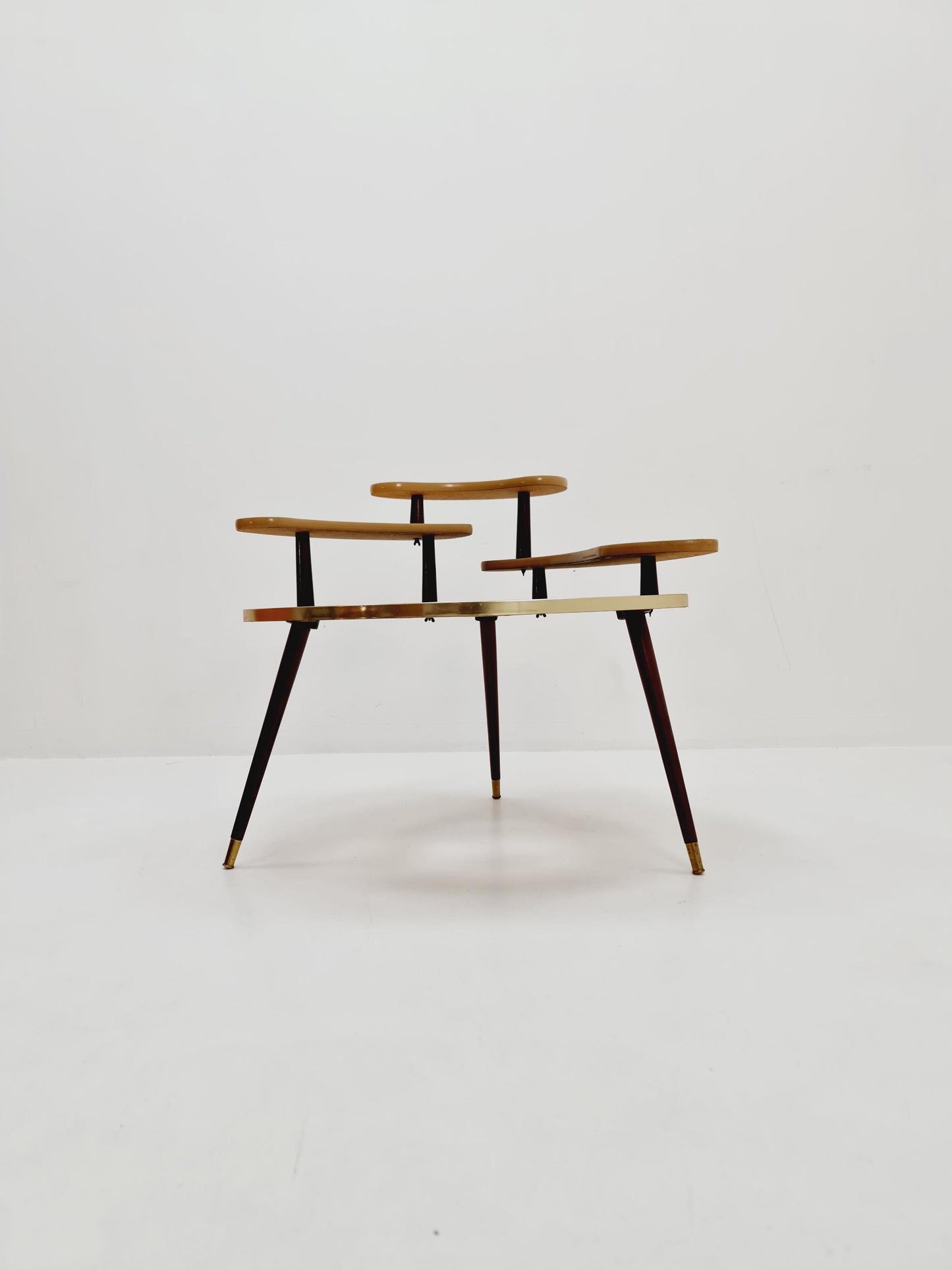 Big 1950s German Plant Stand, Colorful Vintage Mid-Century Minimalist Indoor Plant Stand Side Table Retro flower table