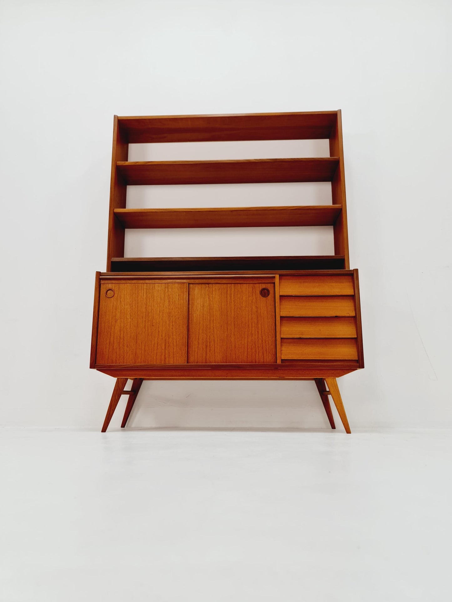 Danish freestanding vintage bookshelf system/ book case teak by Bengt Ruda, 1960s