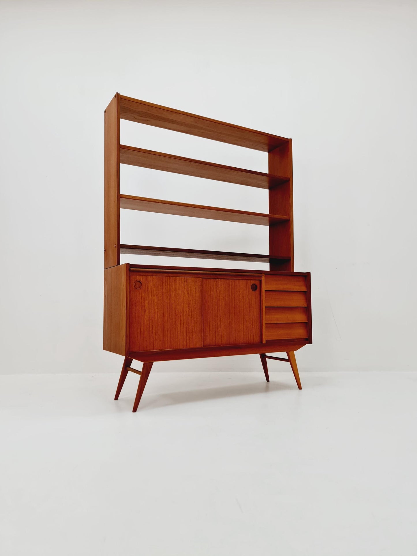 Danish freestanding vintage bookshelf system/ book case teak by Bengt Ruda, 1960s
