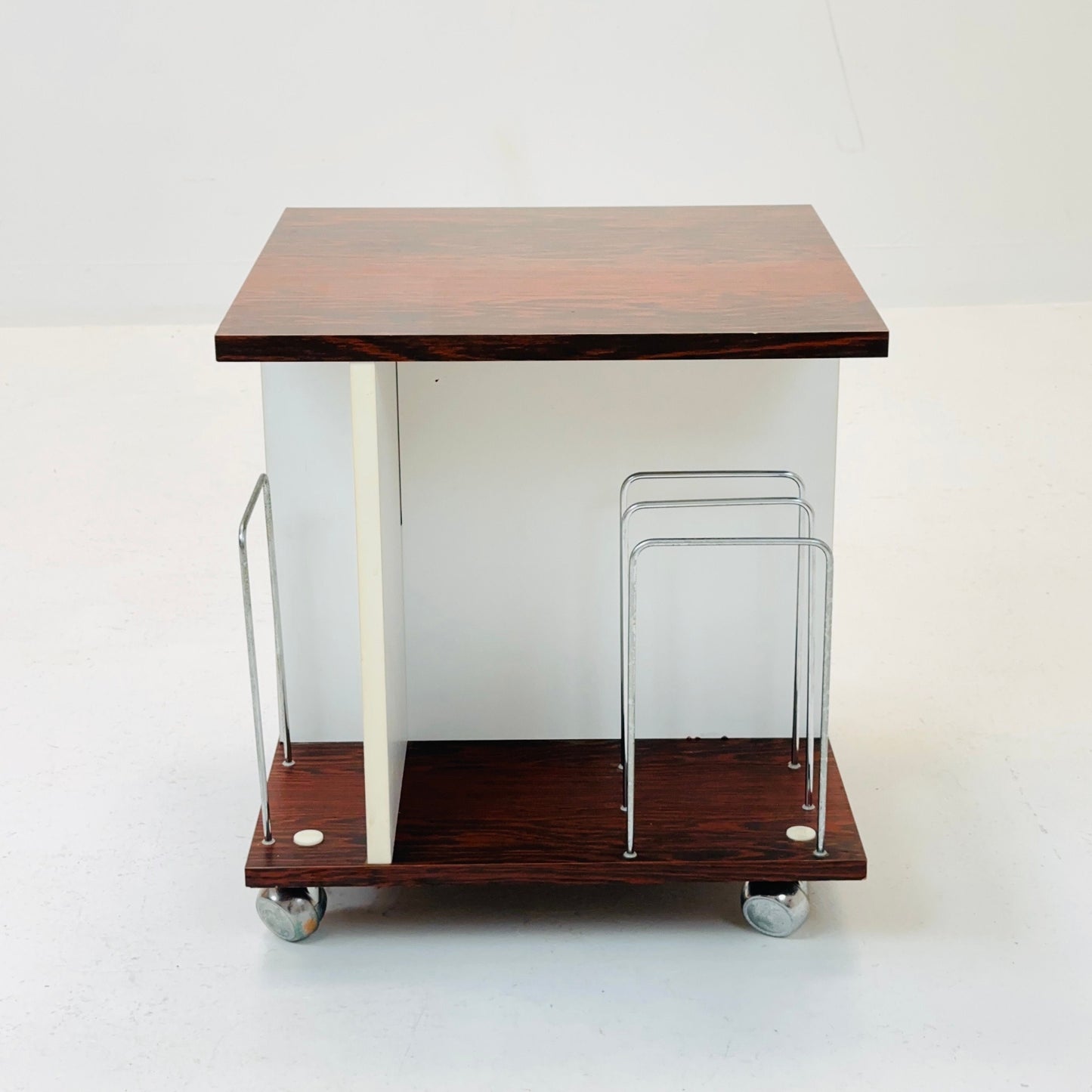 Rare Space Age trolley with magazine rack 1970s Germany