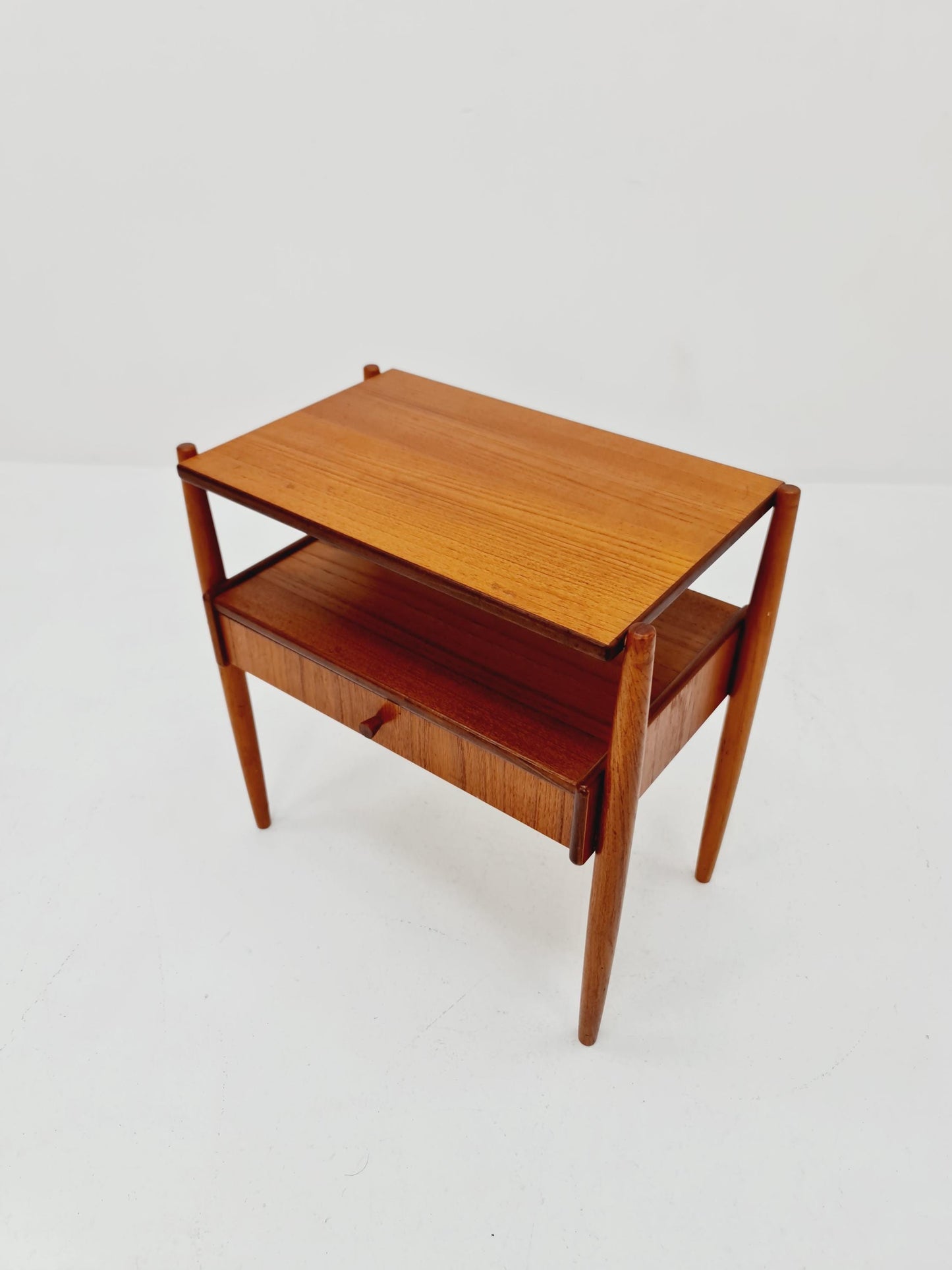 Danish Midcentury teak & brass side tables/ Bedside tables, 1960s