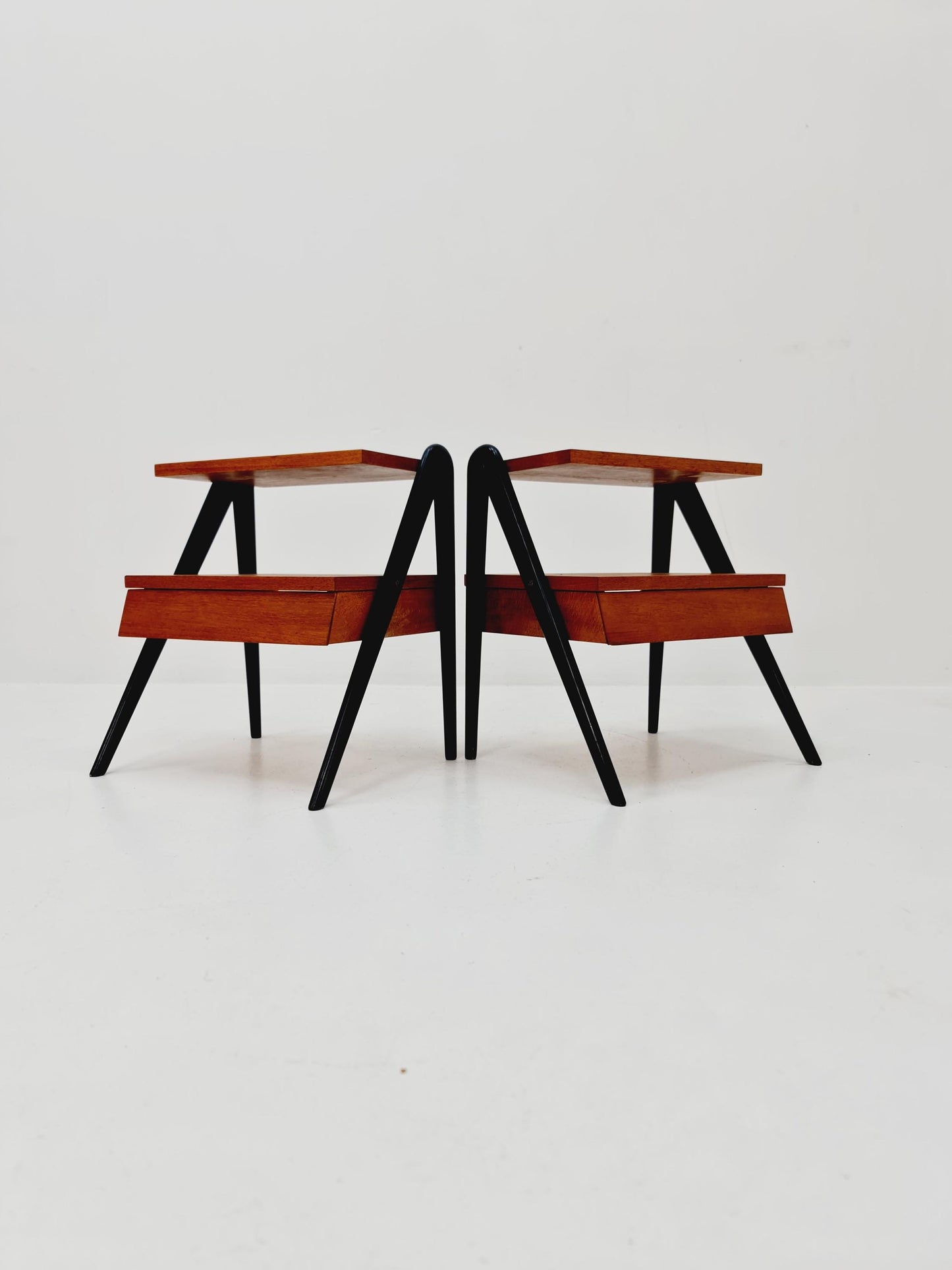 Pair of Danish teak vintage bedside tables/ Night stands, 1960s