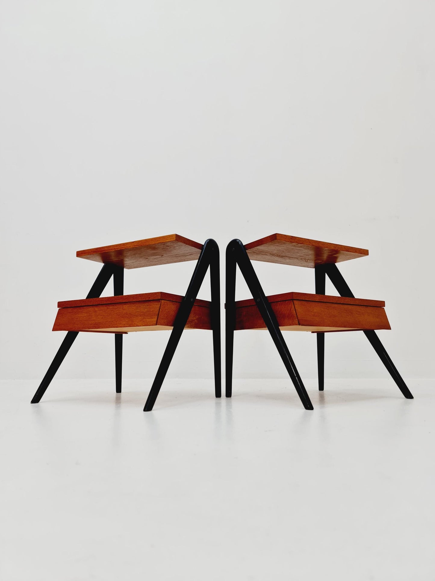 Pair of Danish teak vintage bedside tables/ Night stands, 1960s