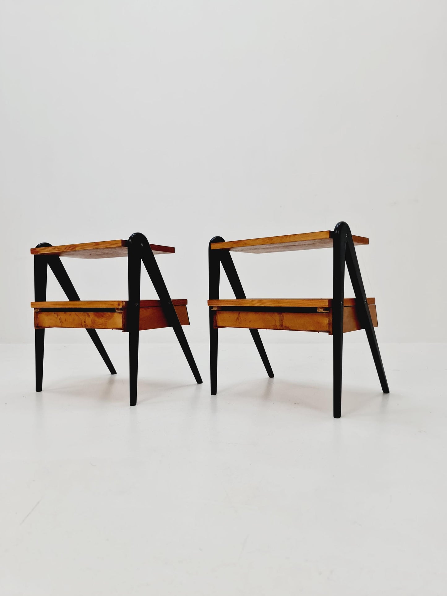 Pair of Danish teak vintage bedside tables/ Night stands, 1960s