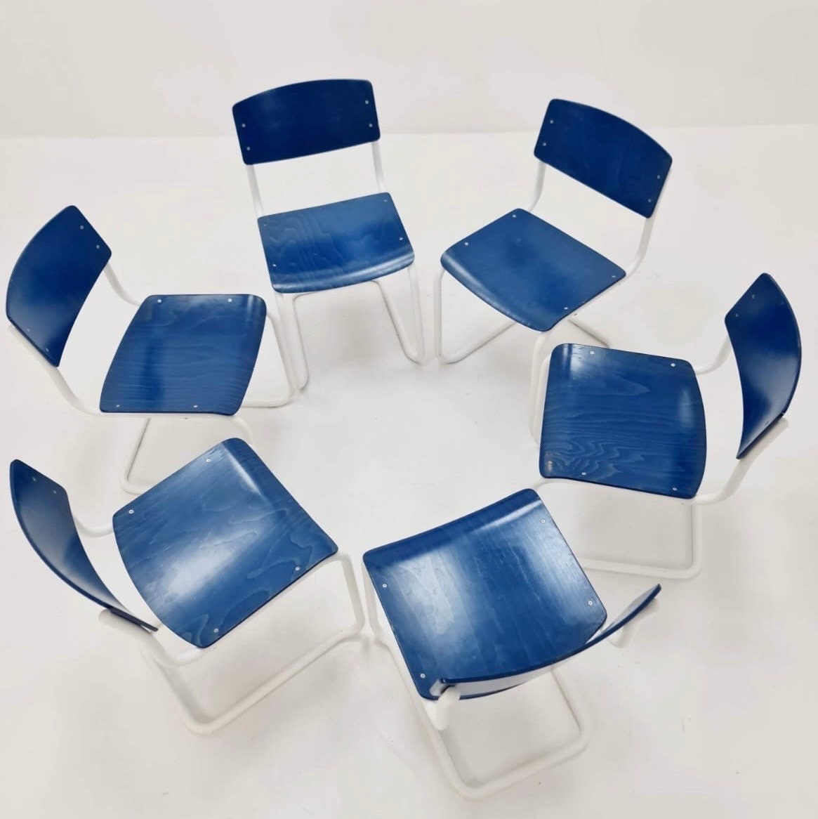 Set of 6 Mid century Bauhaus / S 43 cantilever chairs by Mart stam Thonet Orginal Germany 1970S
