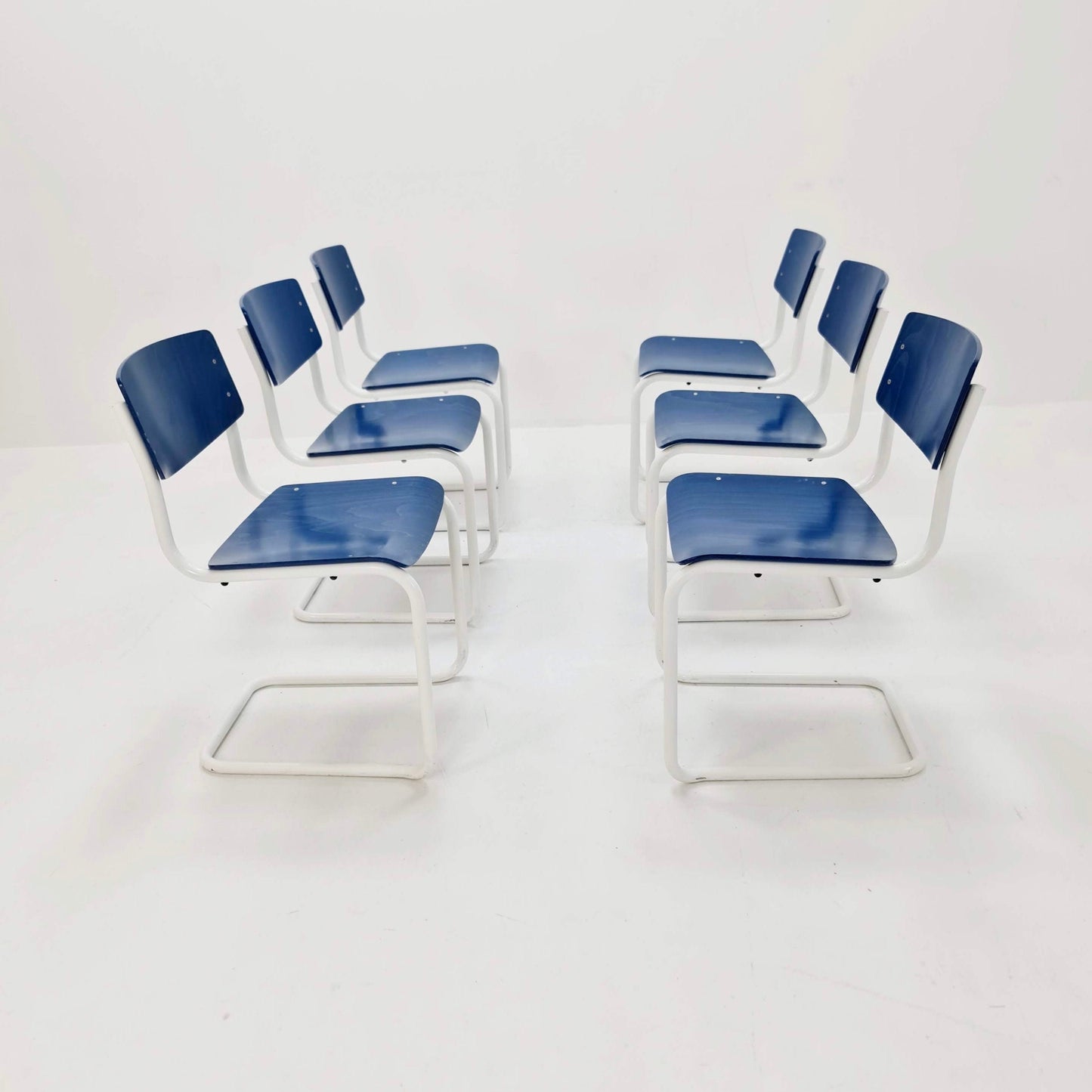 Set of 6 Mid century Bauhaus / S 43 cantilever chairs by Mart stam Thonet Orginal Germany 1970S