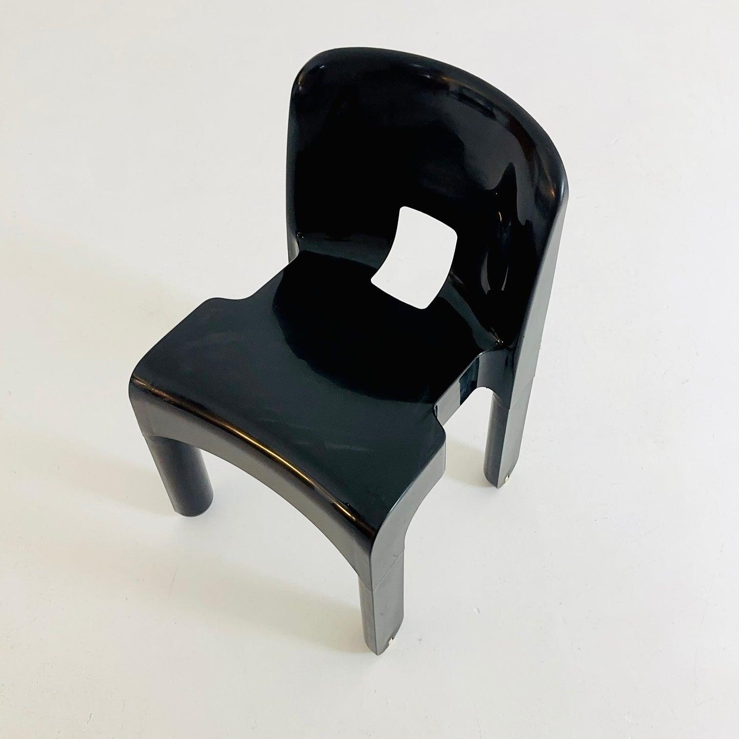 Space age Universale plastic black chair model 4867 ,designed by Joe Colombo for Kartell Italy. 1970s