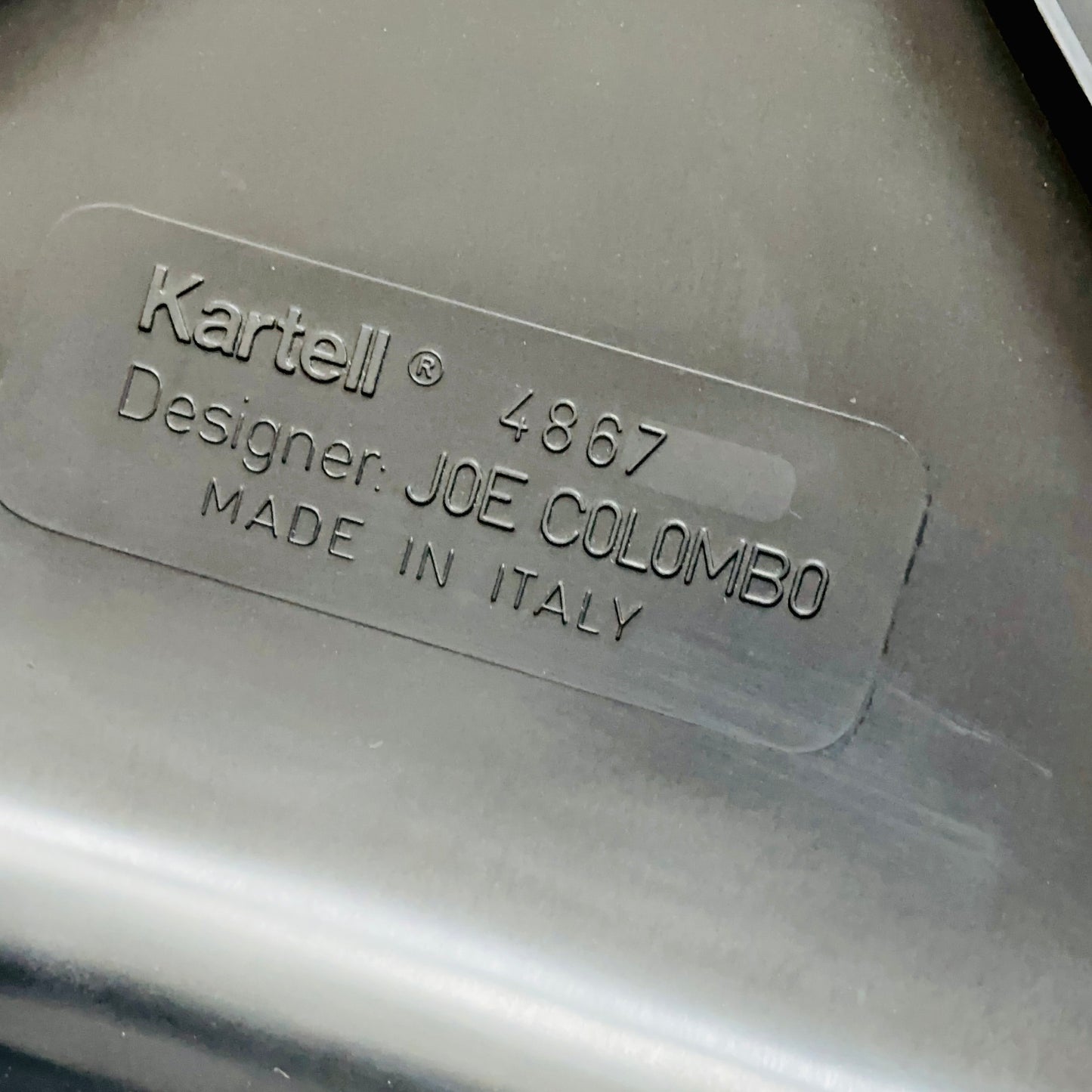 Space age Universale plastic black chair model 4867 ,designed by Joe Colombo for Kartell Italy. 1970s