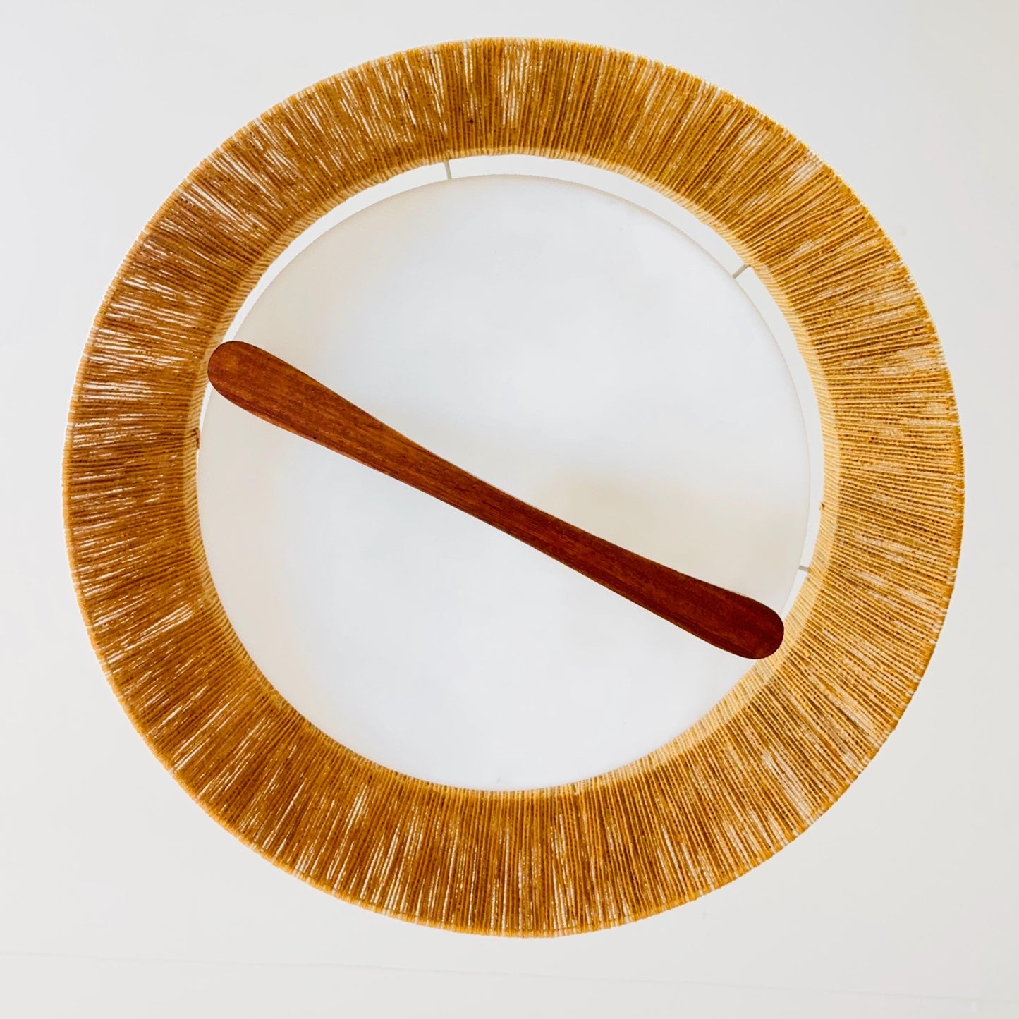 Mid century Pendant lamp sisal by Temde 1960s Germany